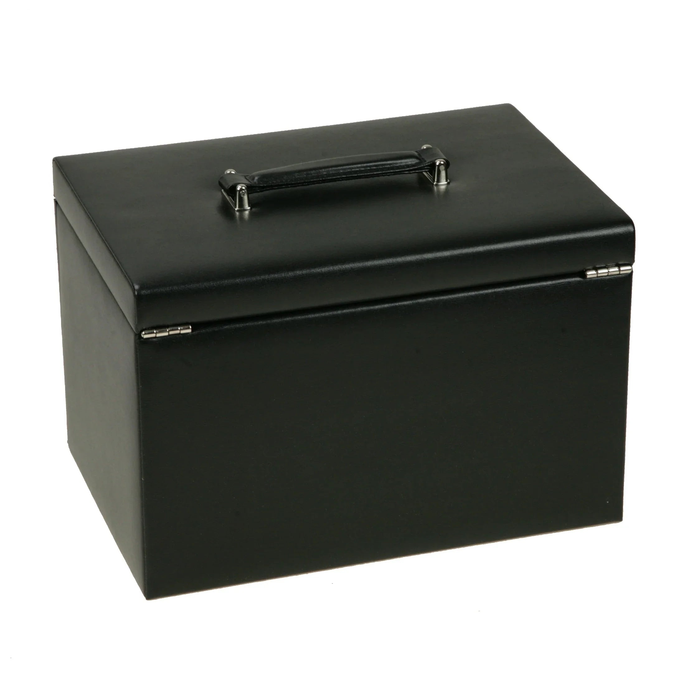 Windrose Ambiance Jewelry Case / Watch Case 5 Levels Made of Leather - Black