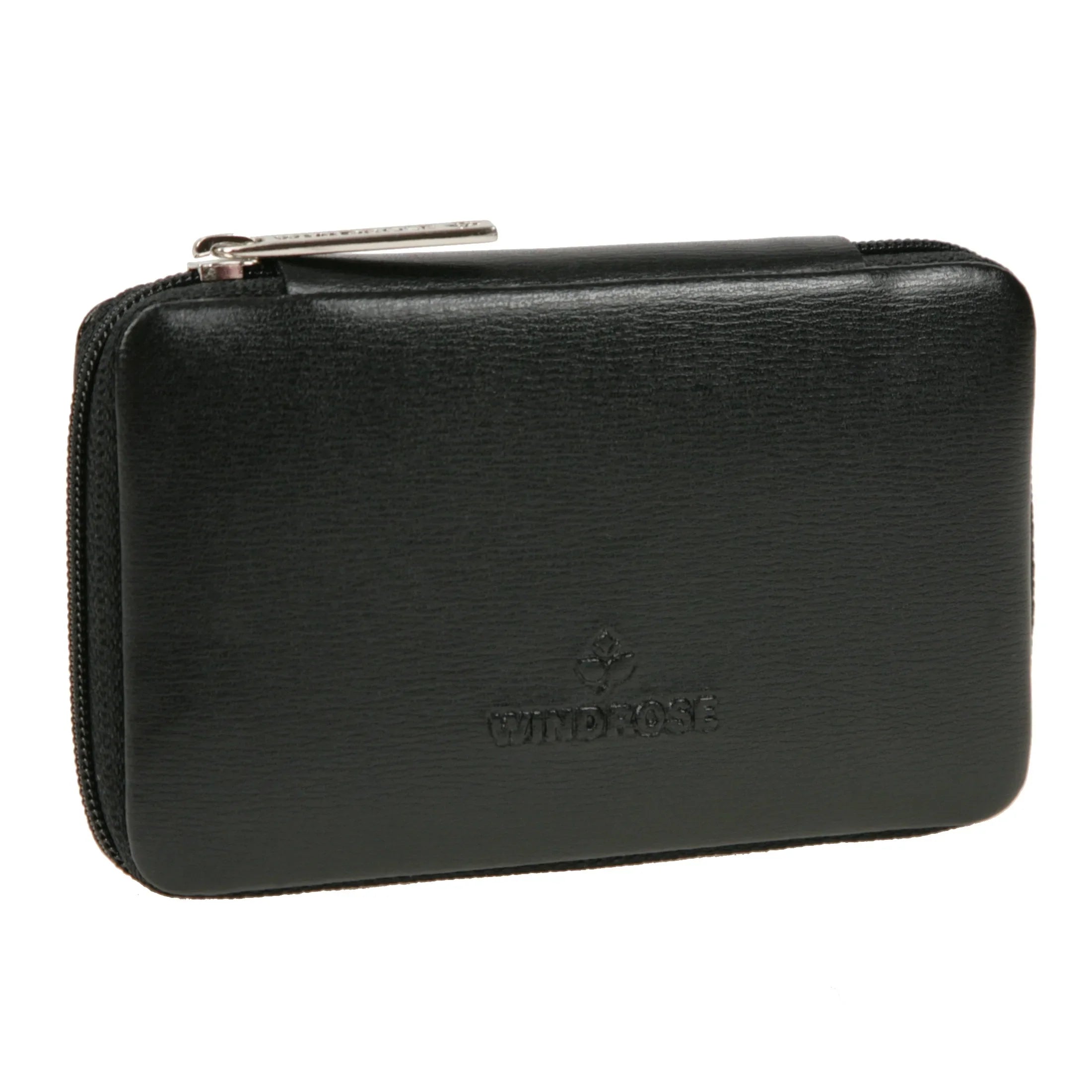 Windrose Ambiance Manicure Leather Zipper Case - Black
