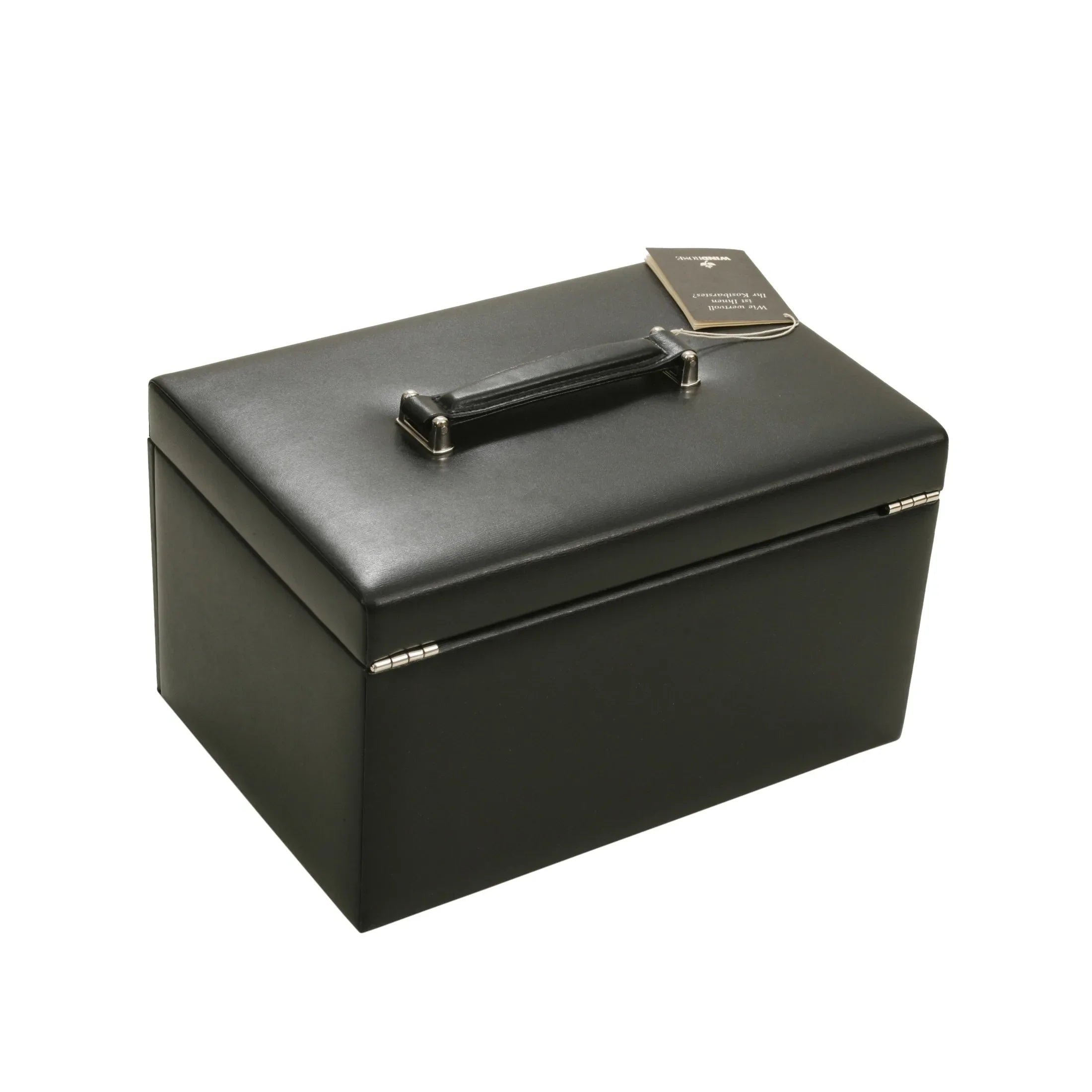 Windrose Ambiance Schmuckkoffer / Uhrenkoffer 3 Etagen aus Leder - schwarz