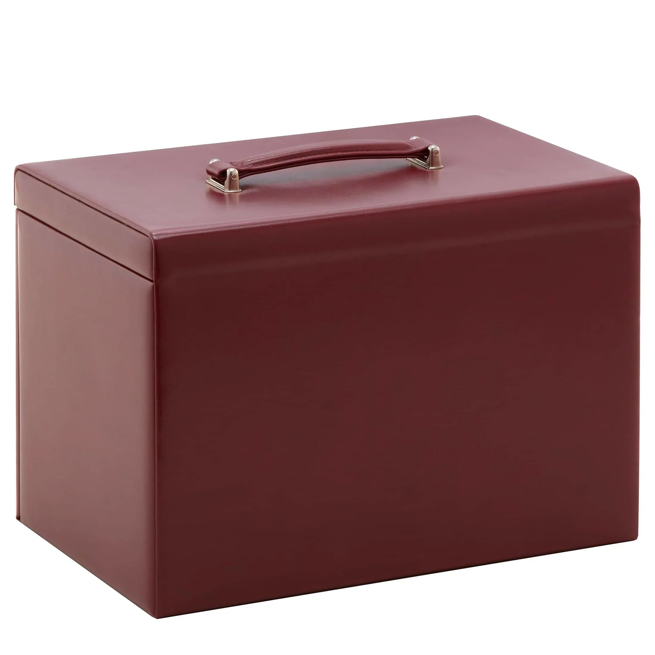 Windrose Merino Schmuckkoffer 6 Etagen mit integrierter Schmucktasche 37 cm - rot