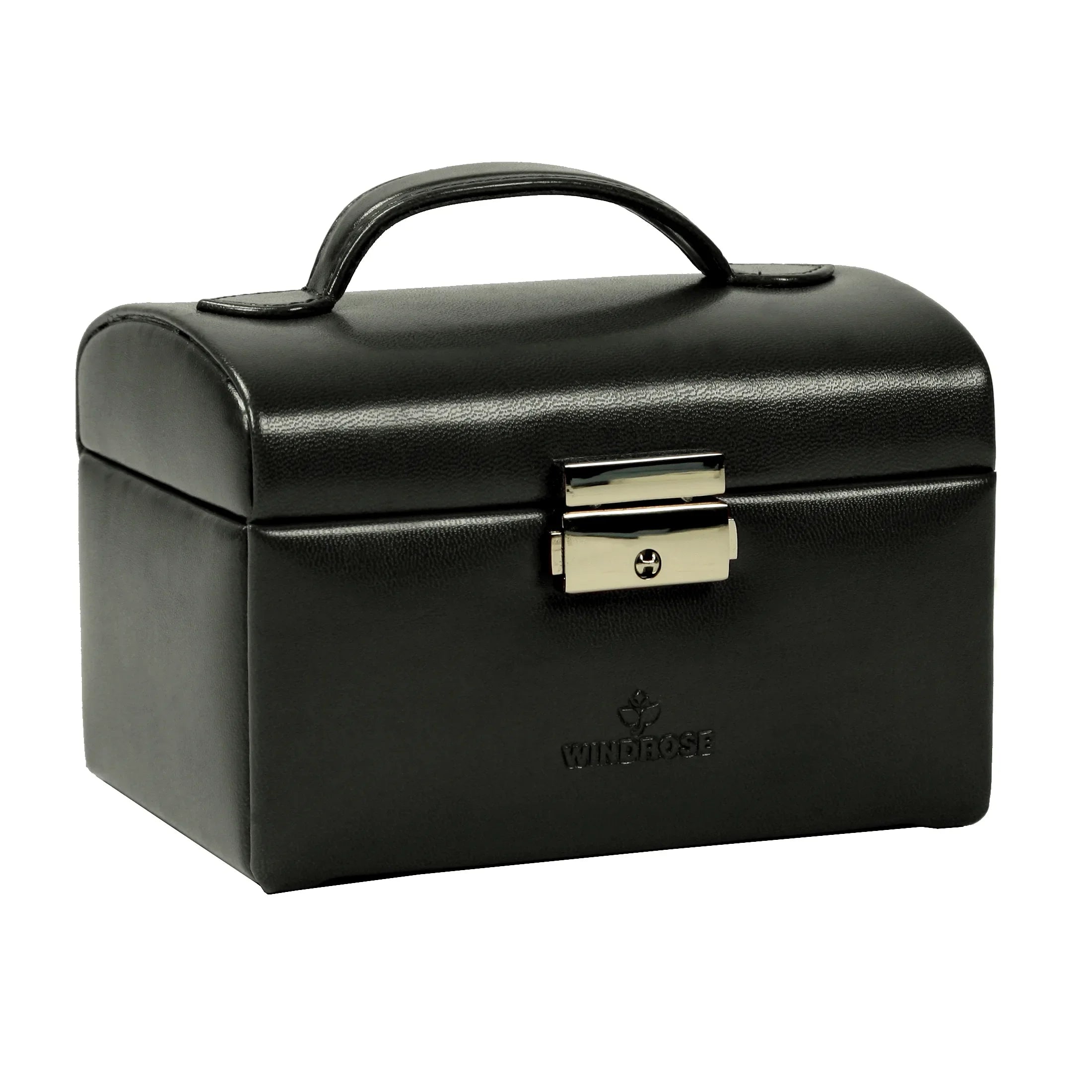 Windrose Merino small jewelry case 15 cm - black