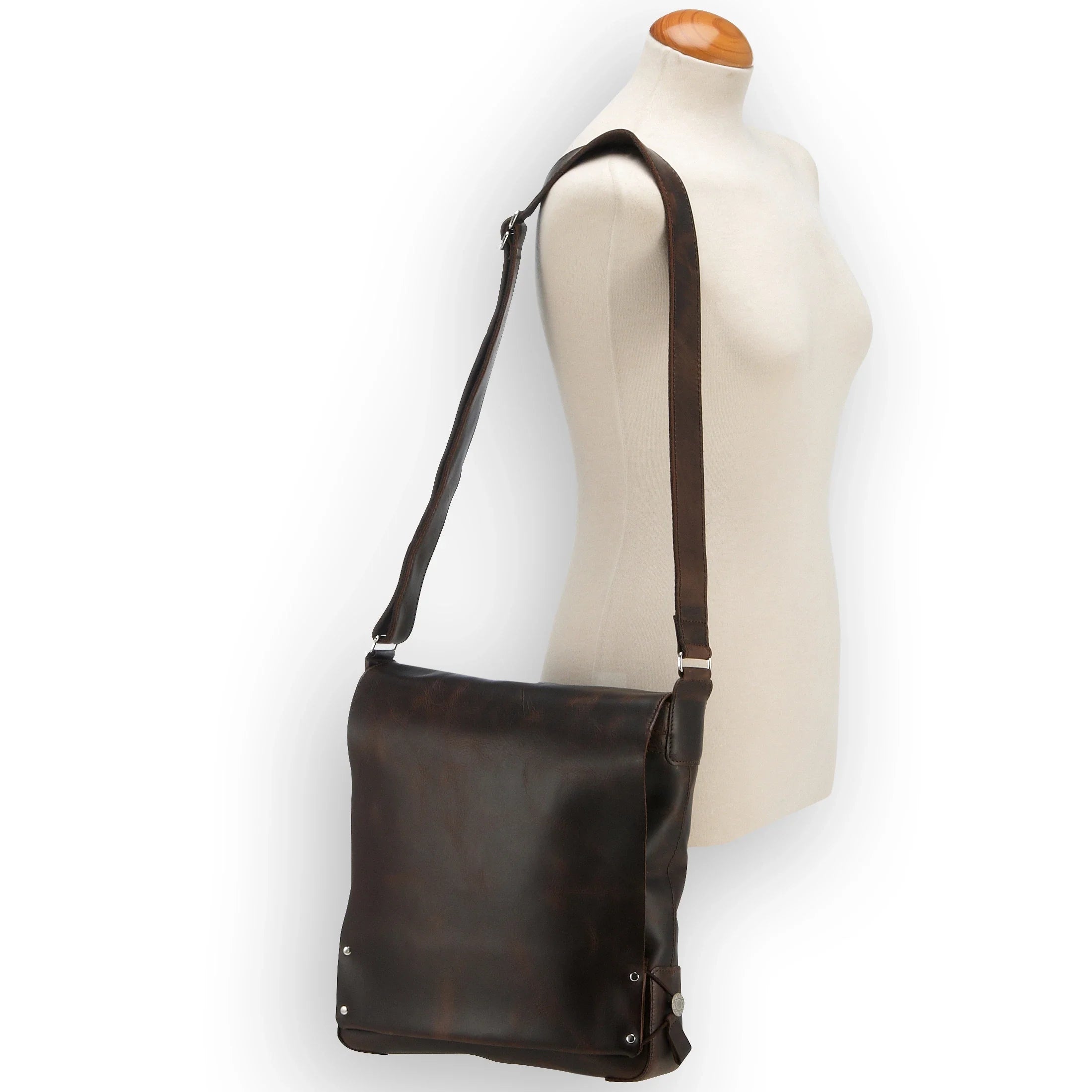 Harolds Jil Umhängetasche aus Leder 29 cm - schwarz
