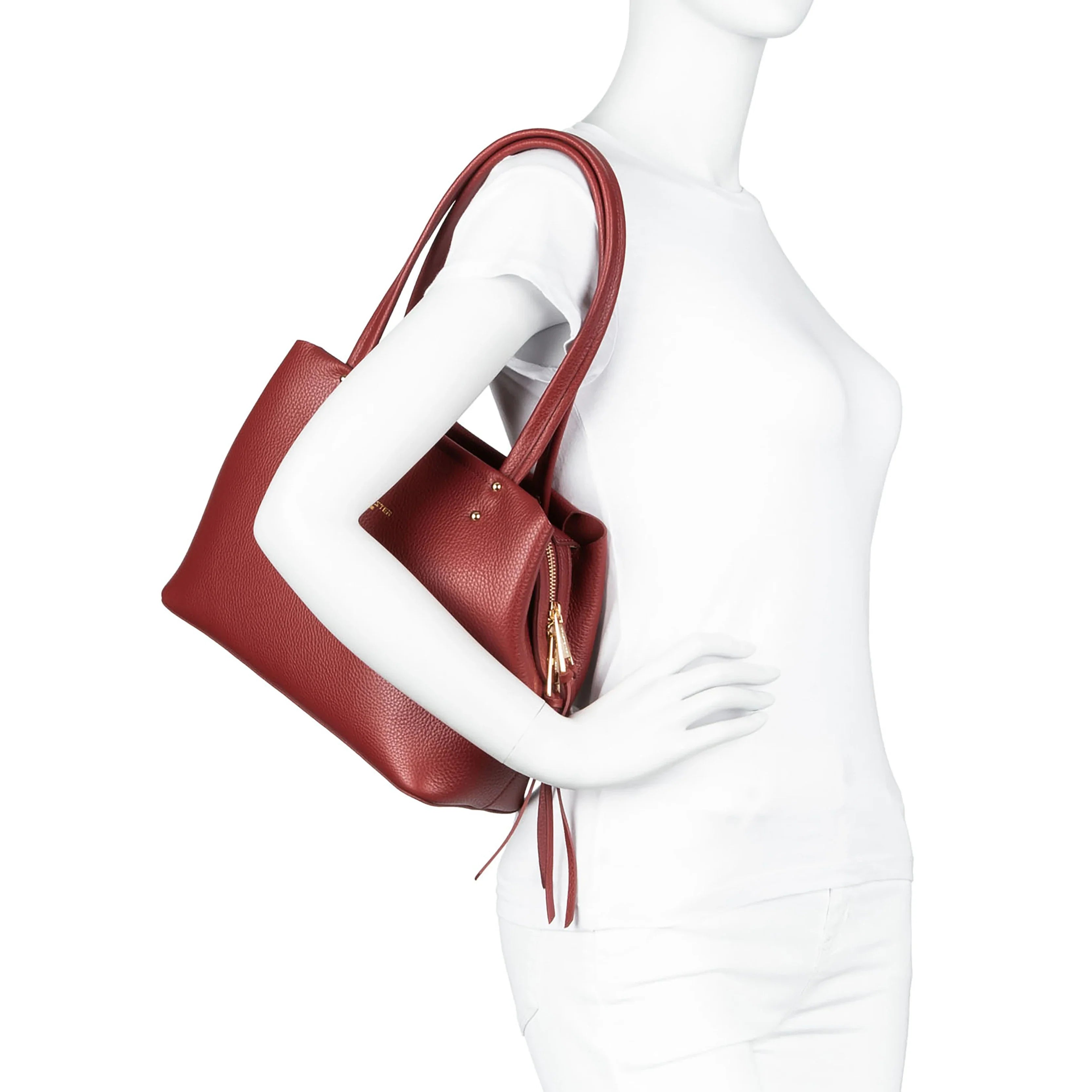 Lancaster Foulonne Double Handle Bag 30 cm - Carmine in Blush