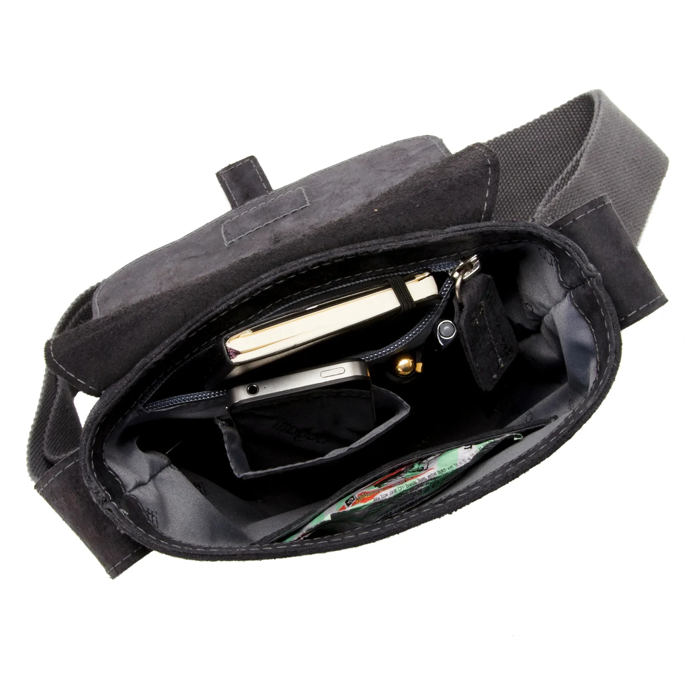 Bugatti Kensington leather shoulder bag 27 cm - anthracite