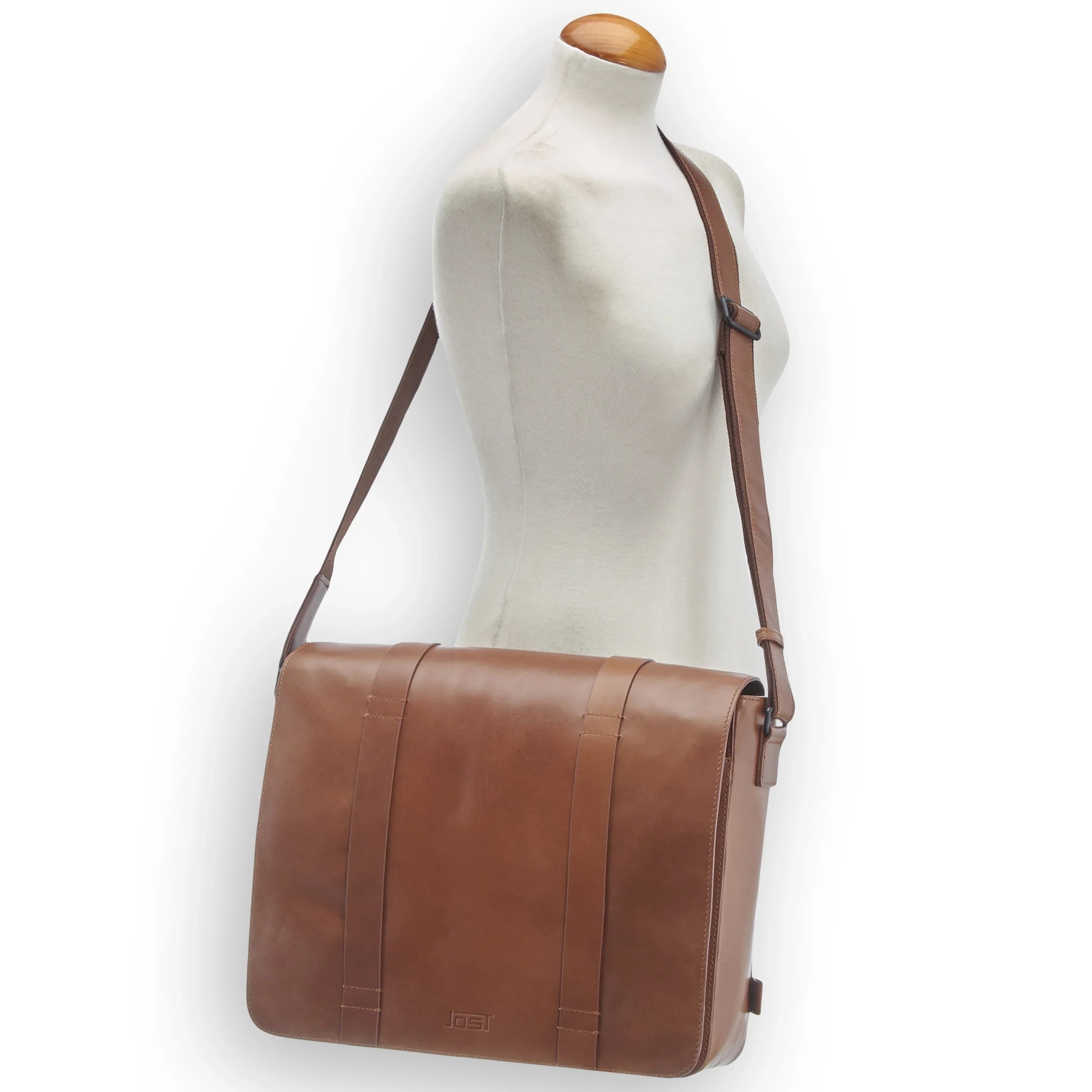 Jost Aarhus Schultertasche 38 cm - cognac