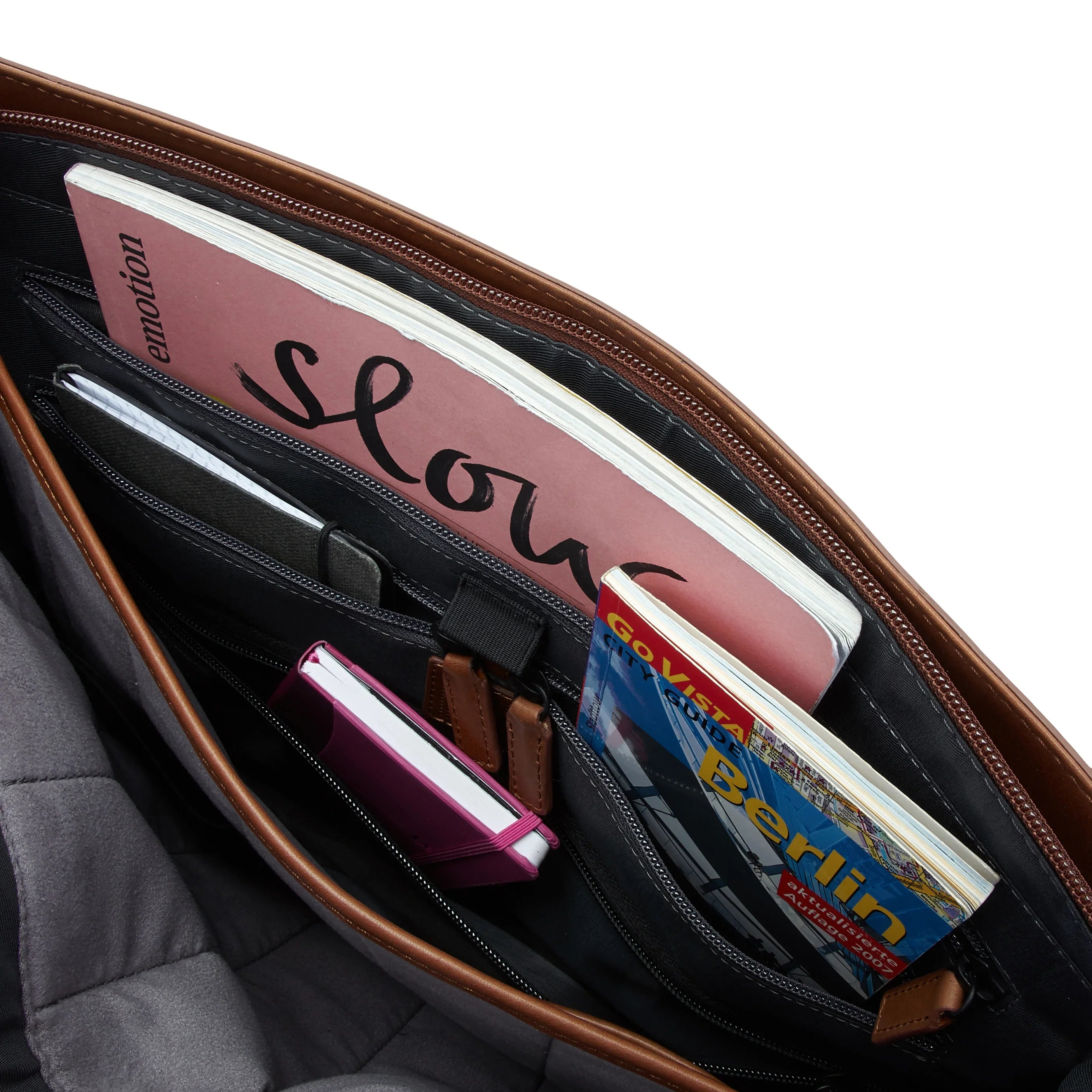 Jost Aarhus Schultertasche 38 cm - cognac