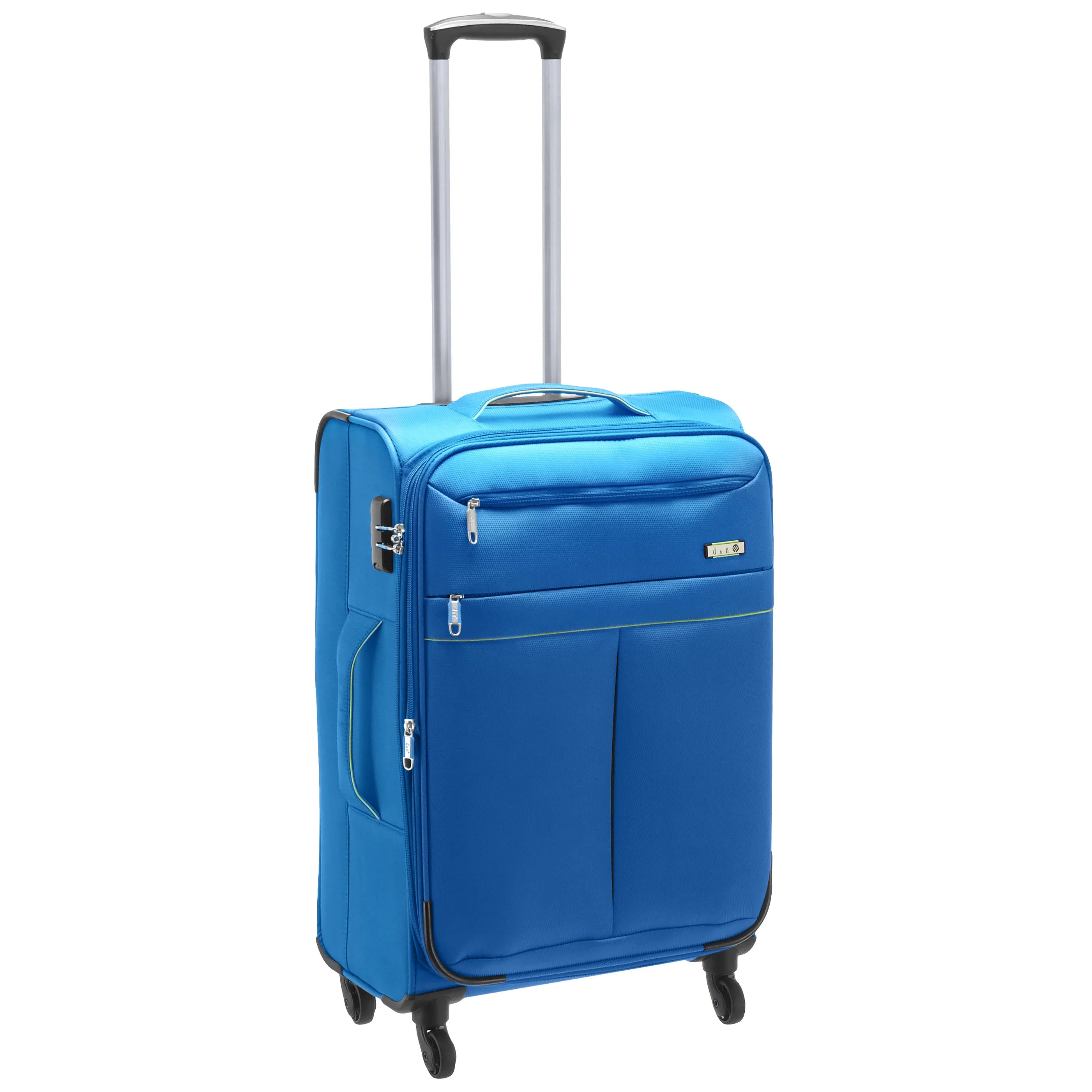 d&n Travel Line 6704 4-Rollen-Trolley 65 cm - blau