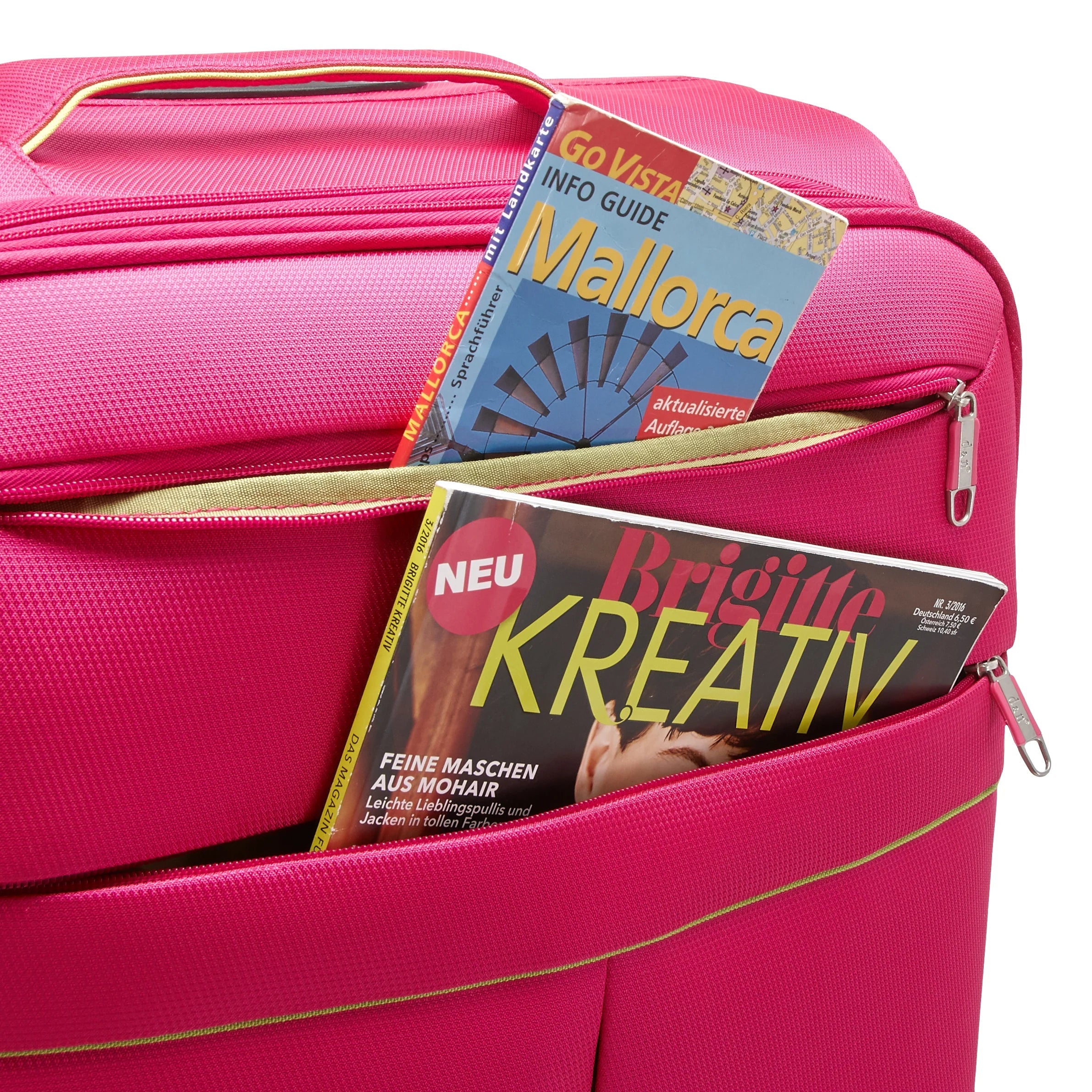 d&n Travel Line 6704 4-wheel trolley 65 cm - pink
