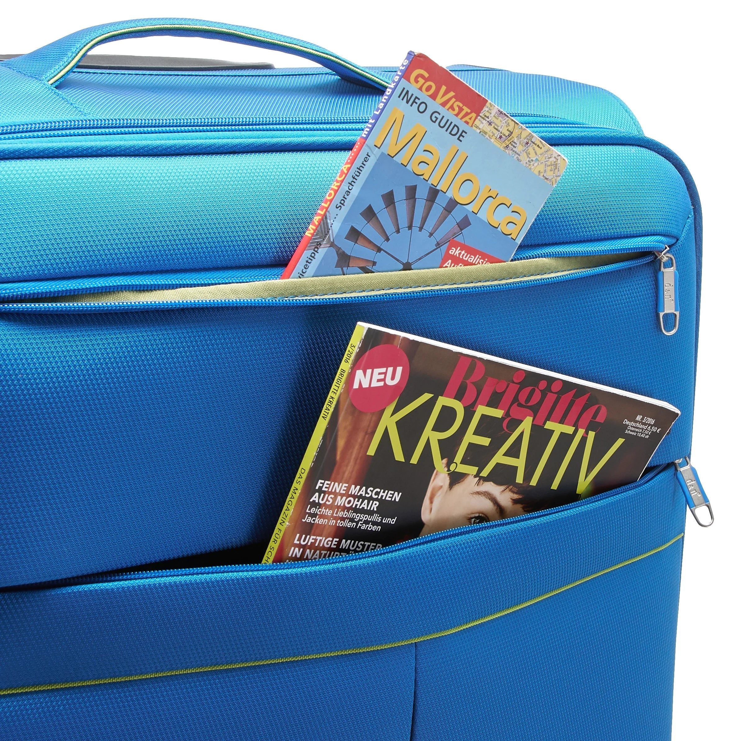 d&n Travel Line 6704 4-wheel trolley 75 cm - blue