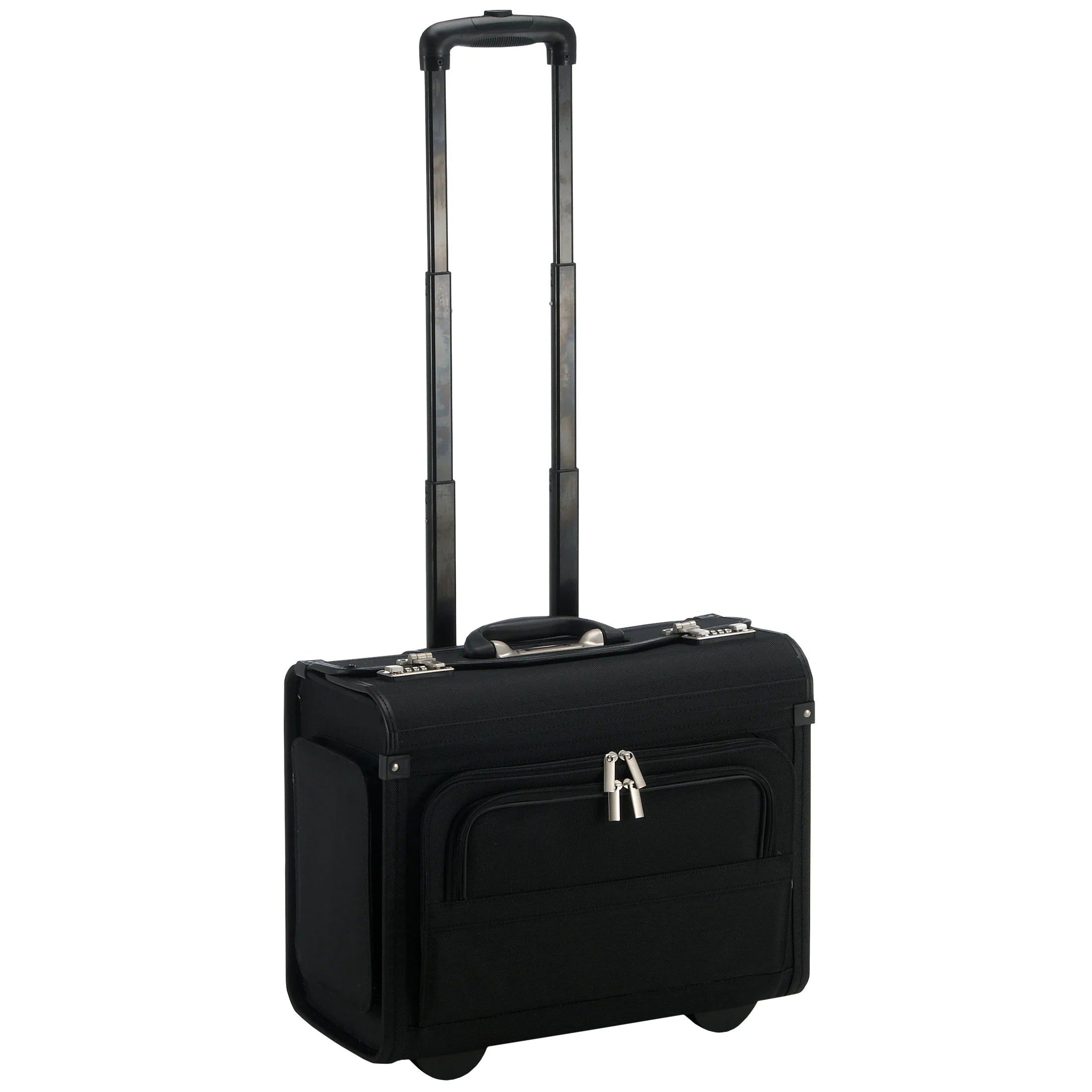 Dermata Business Pilotenkoffer auf Rollen 46 cm - schwarz