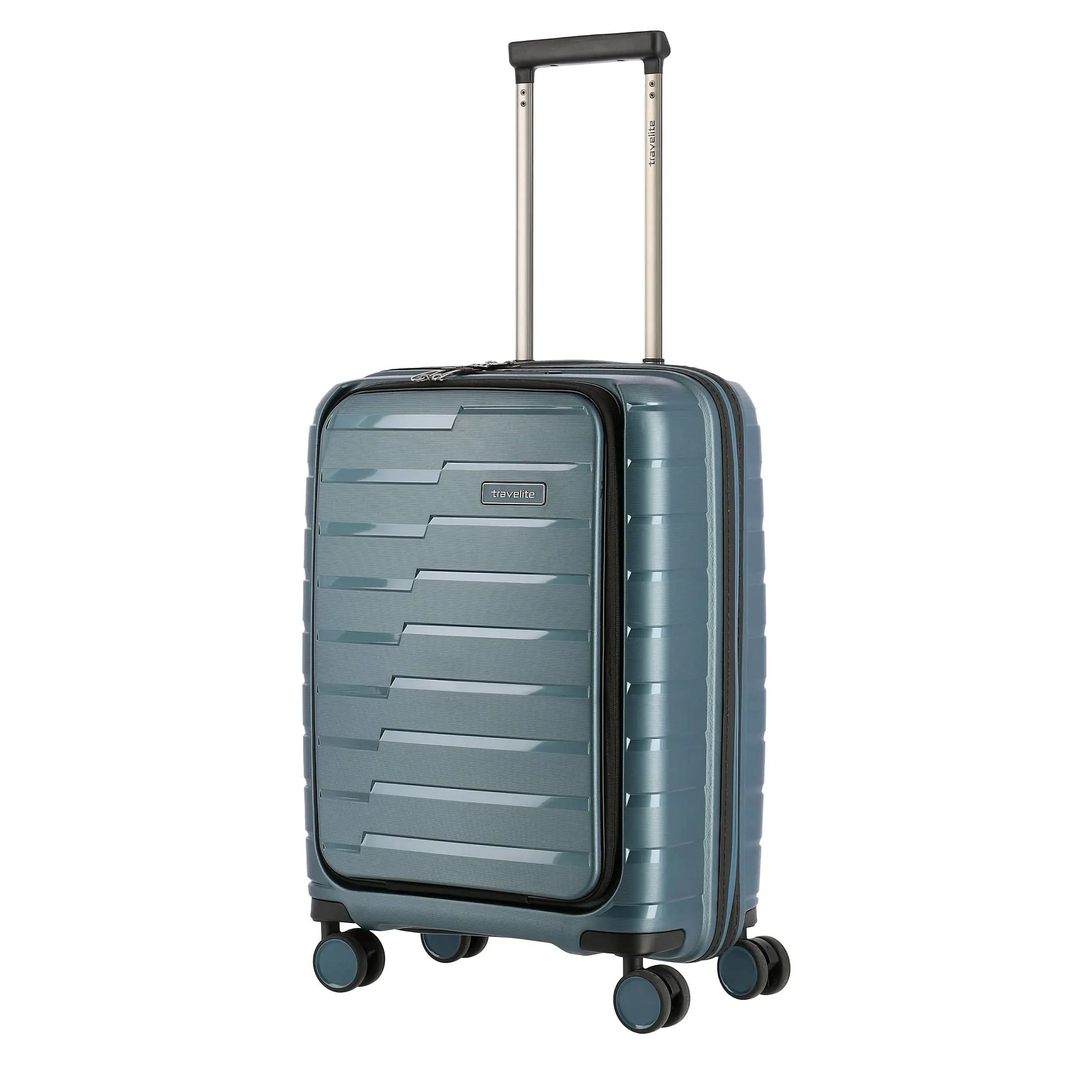 Travelite Air Base 4-Rollen Kabinentrolley mit Vortasche 55 cm - Anthrazit