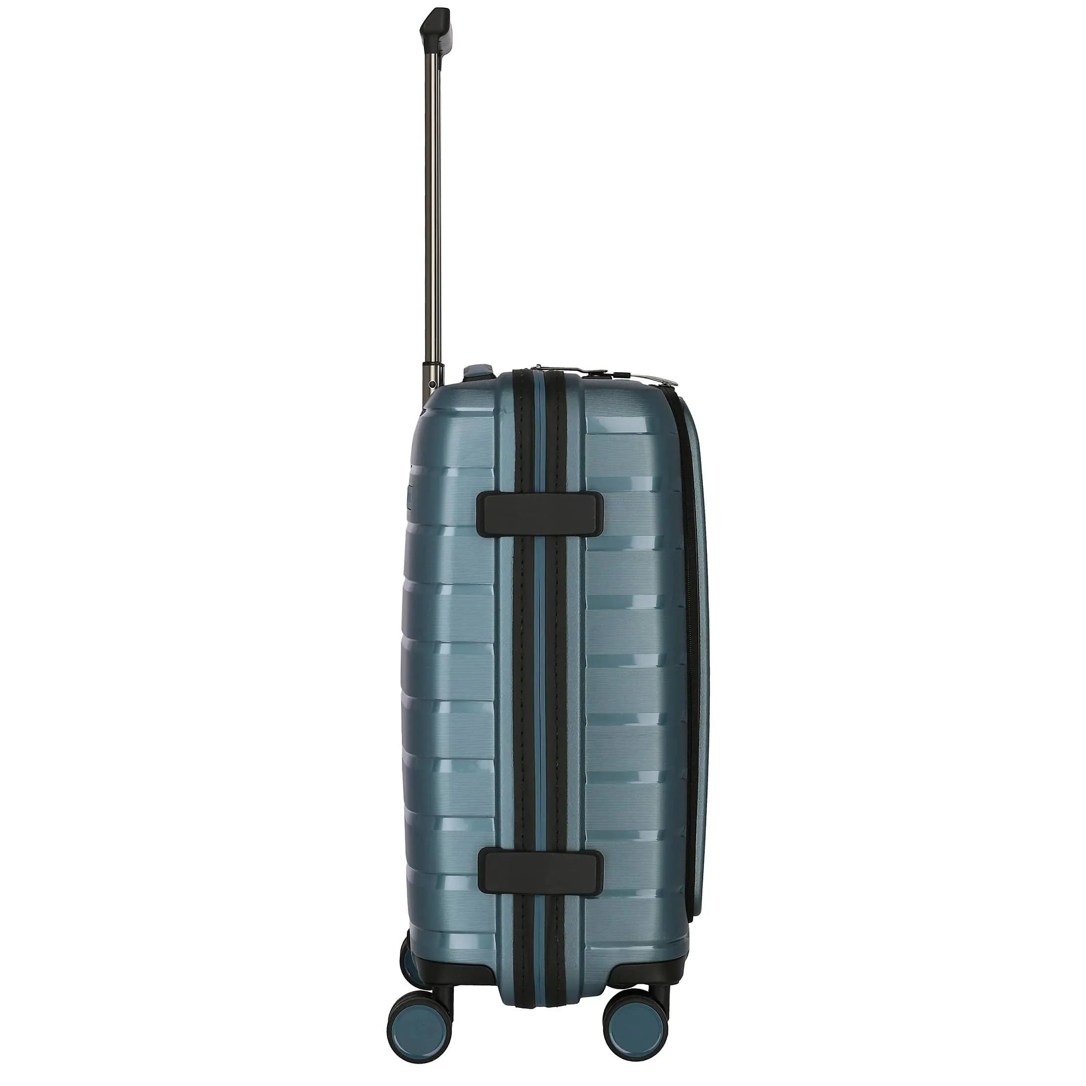 Travelite Air Base 4-Rollen Kabinentrolley mit Vortasche 55 cm - Eisblau