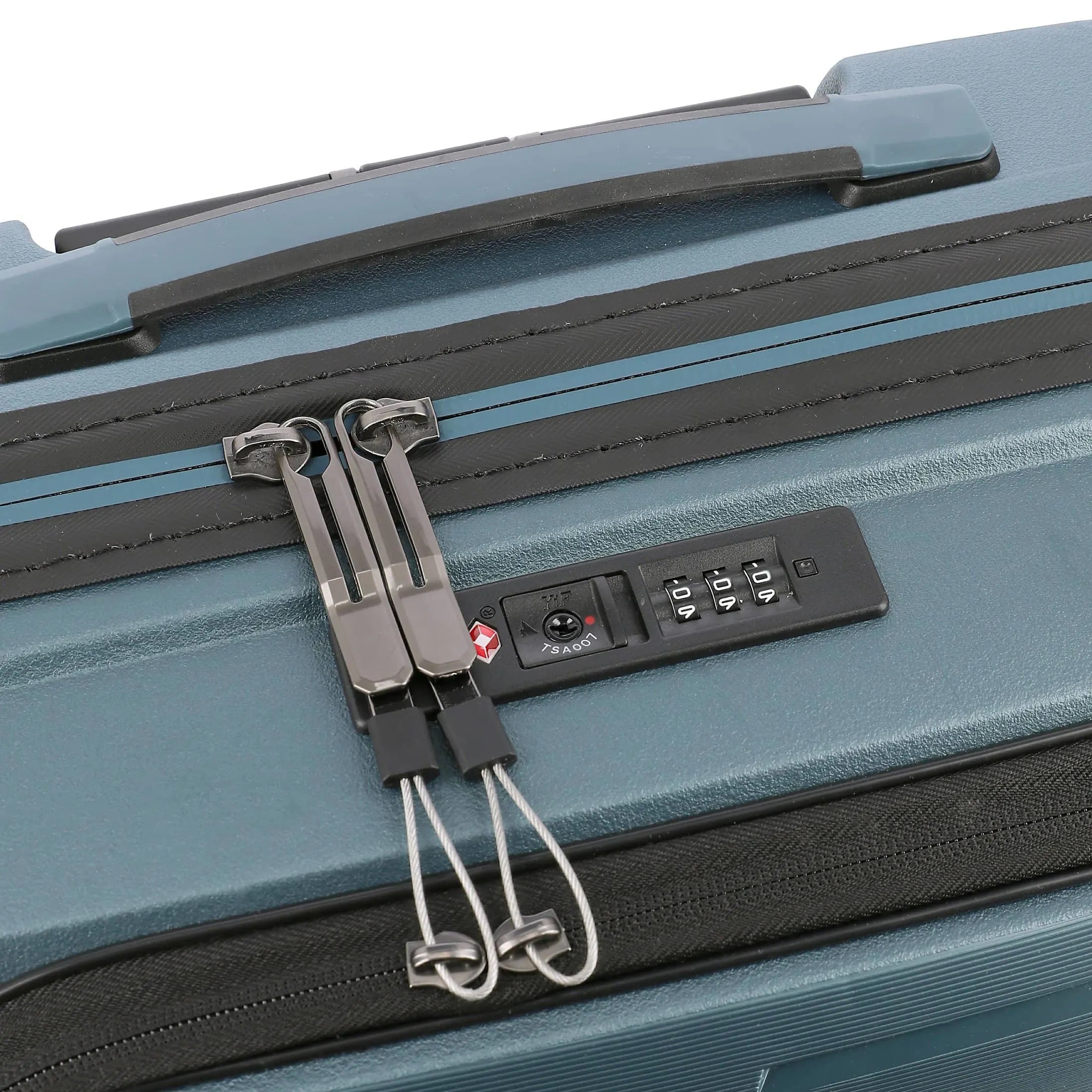 Travelite Air Base 4-Rollen Kabinentrolley mit Vortasche 55 cm - Eisblau