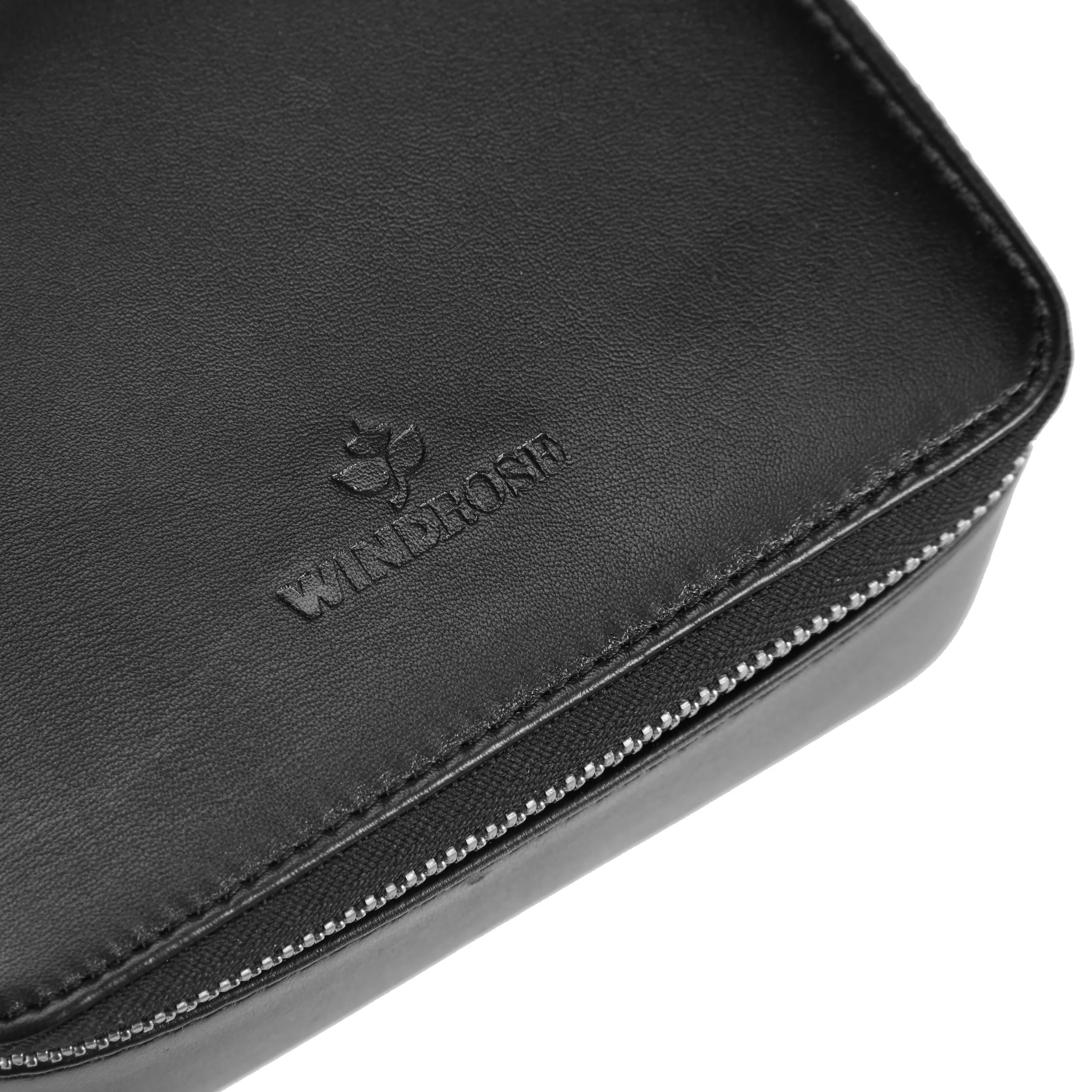 Windrose Nappa small jewelry case 15 cm - black