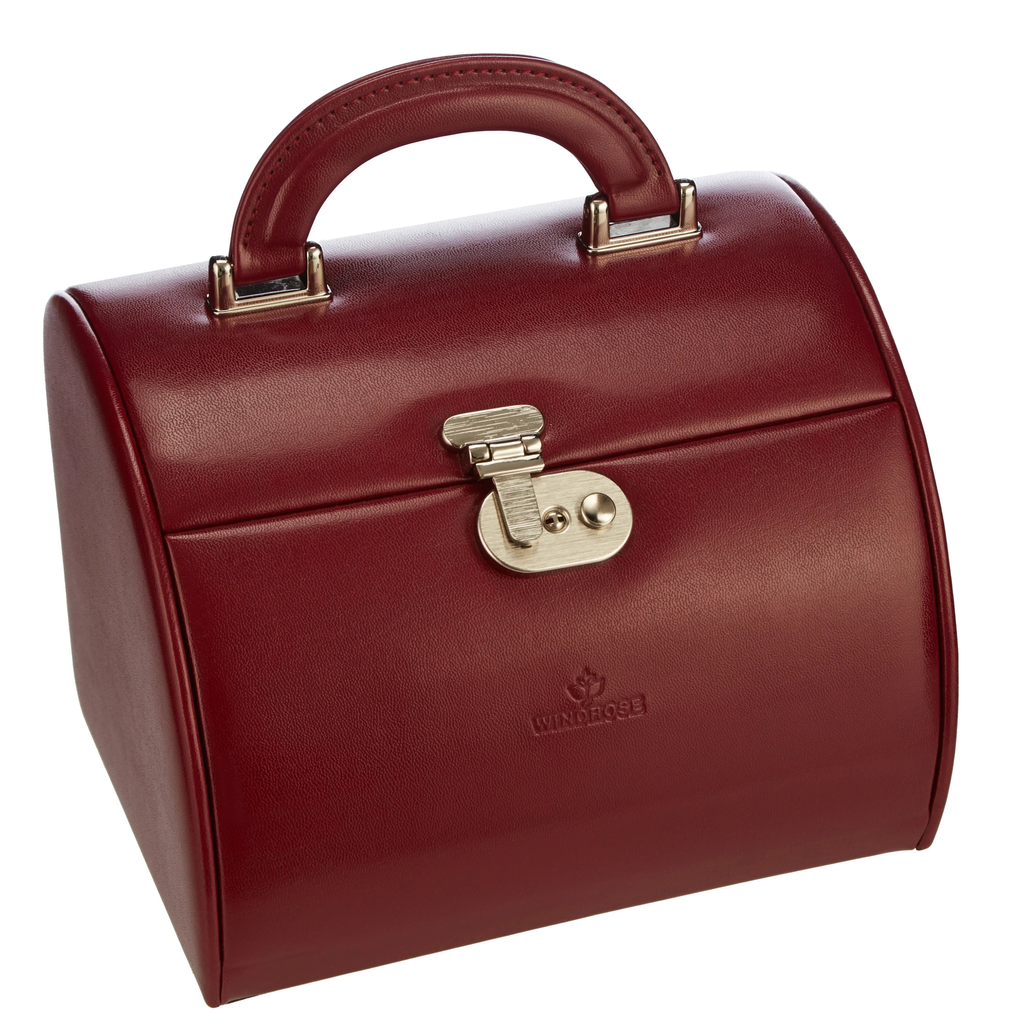 Windrose Merino Jewelry Case 4 Levels 22 cm - red