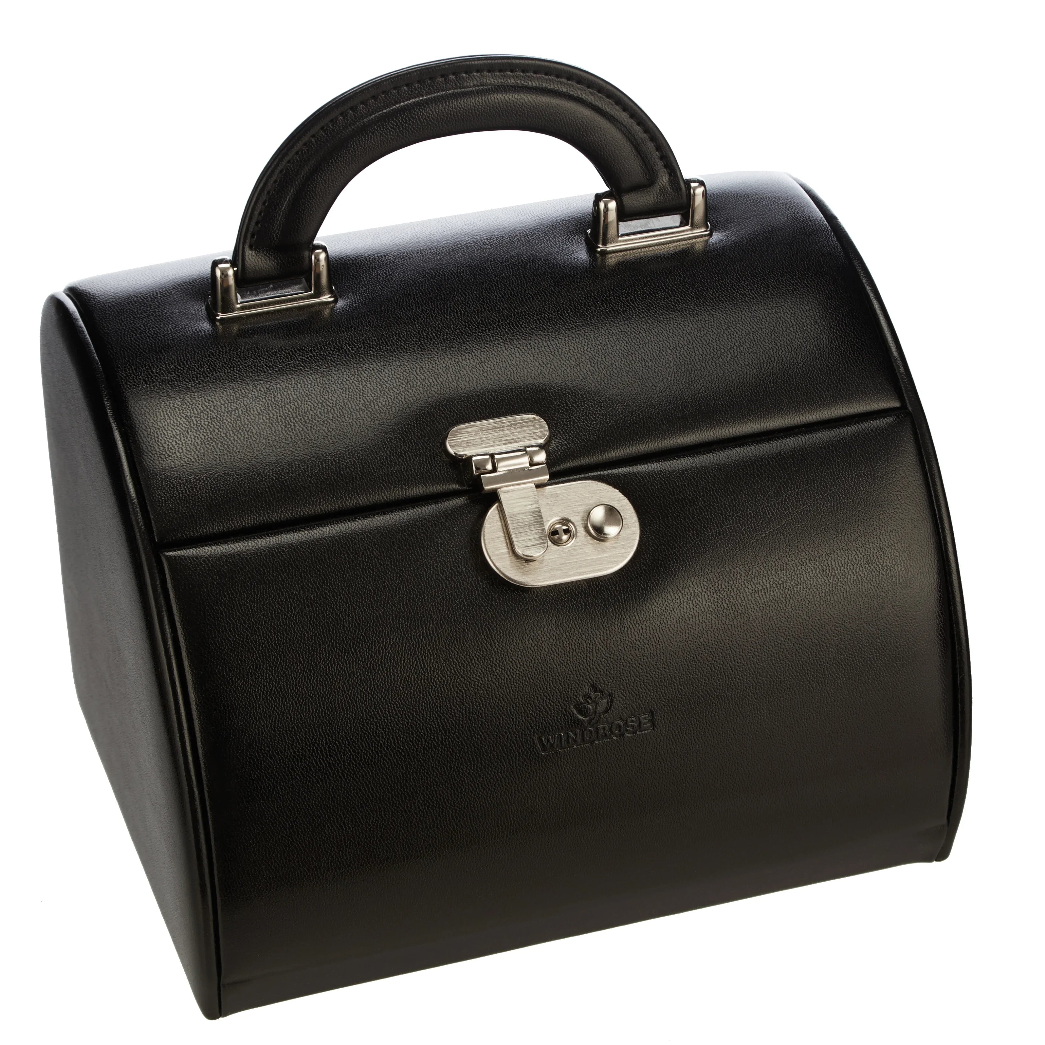 Windrose Merino Jewelry Case 4 Levels 22 cm - black