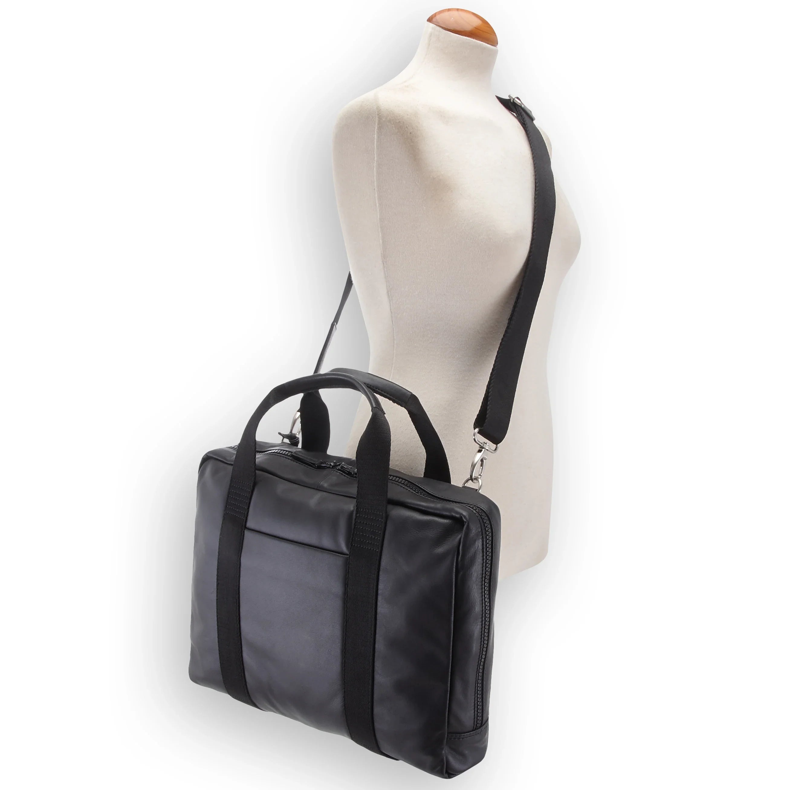 Leonhard Heyden Long Island Umhängetasche mit Laptopfach 40 cm - schwarz