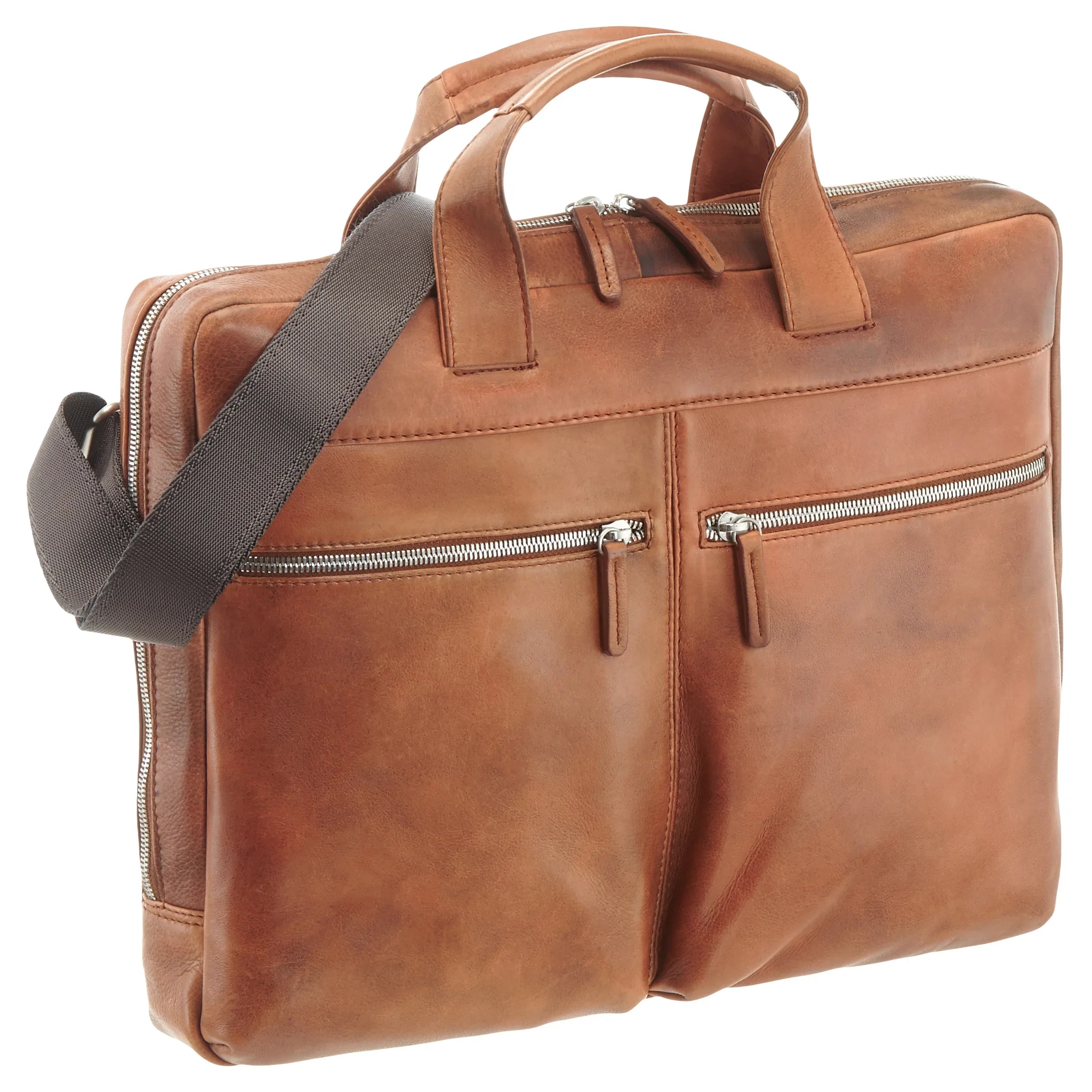 Leonhard Heyden Amsterdam RV-Aktenmappe 38 cm - cognac