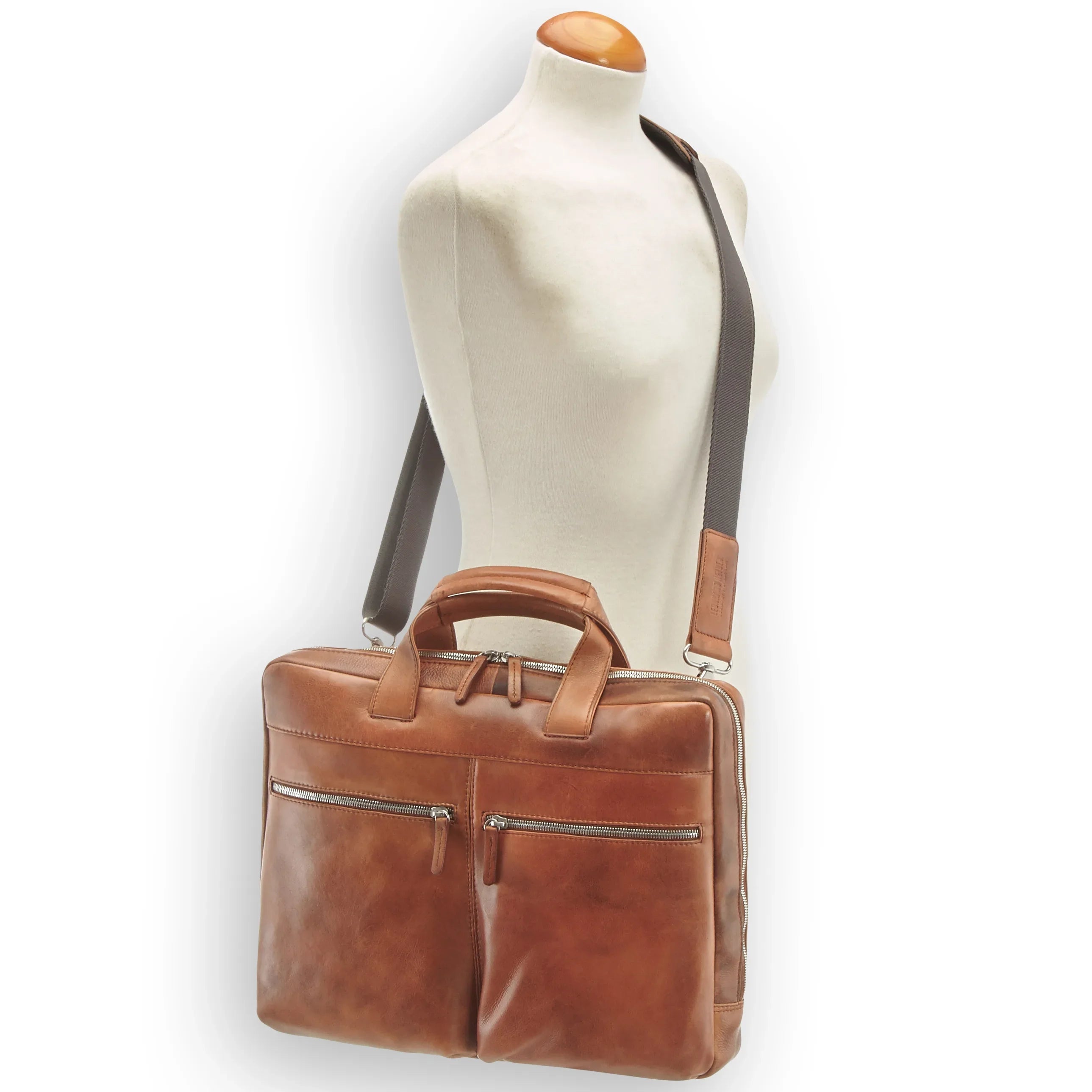Leonhard Heyden Amsterdam RV-Aktenmappe 38 cm - cognac