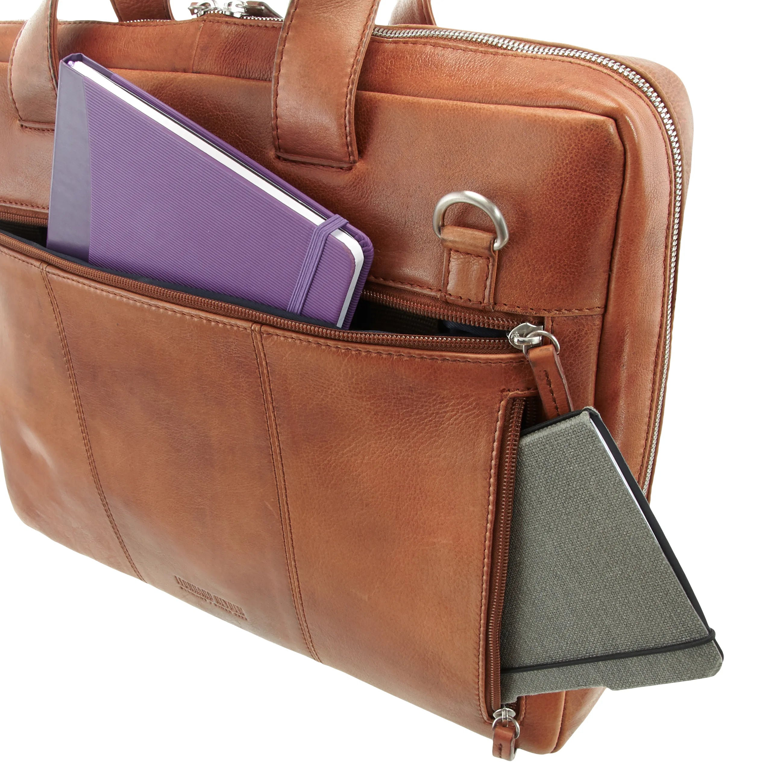 Leonhard Heyden Amsterdam RV-Aktenmappe 38 cm - cognac
