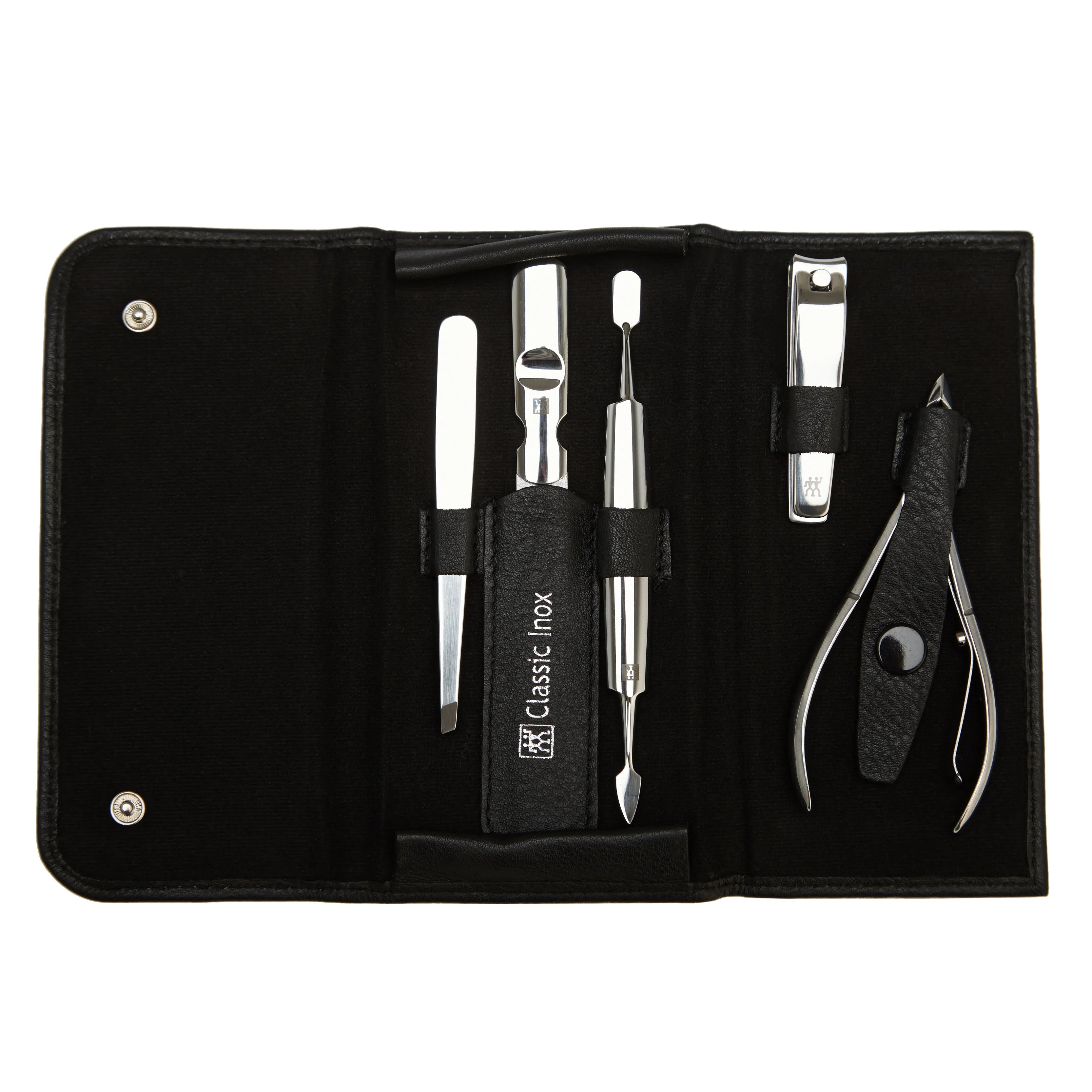Zwilling Classic Inox snap fastener manicure case 5-piece 14 cm - black