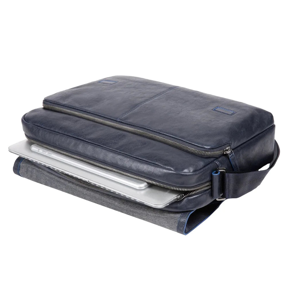 Piquadro Blue Square Kuriertasche 37 cm - Noir