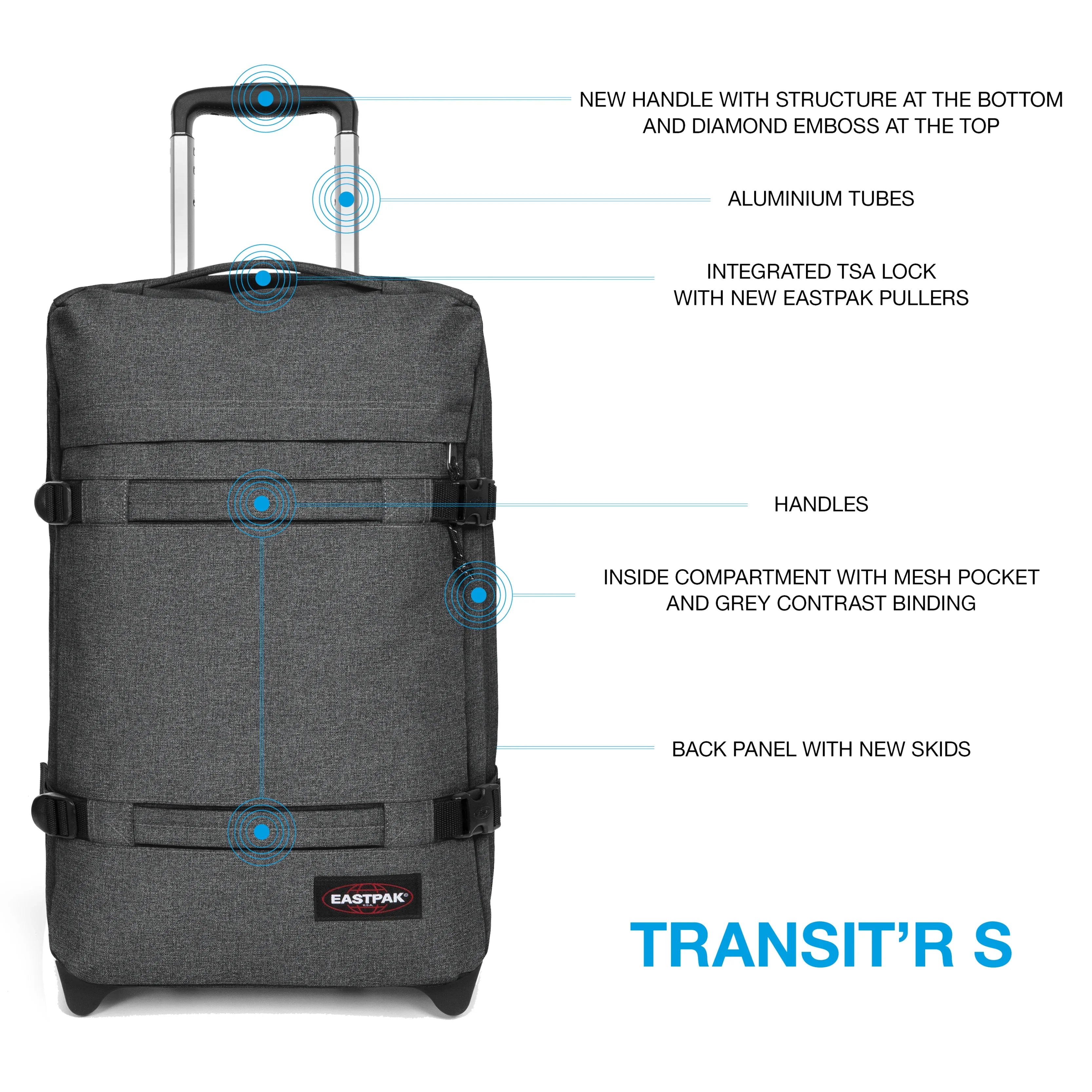 Eastpak Authentic Travel Transit'r S Rollreisetasche 51 cm - Cobble Grey