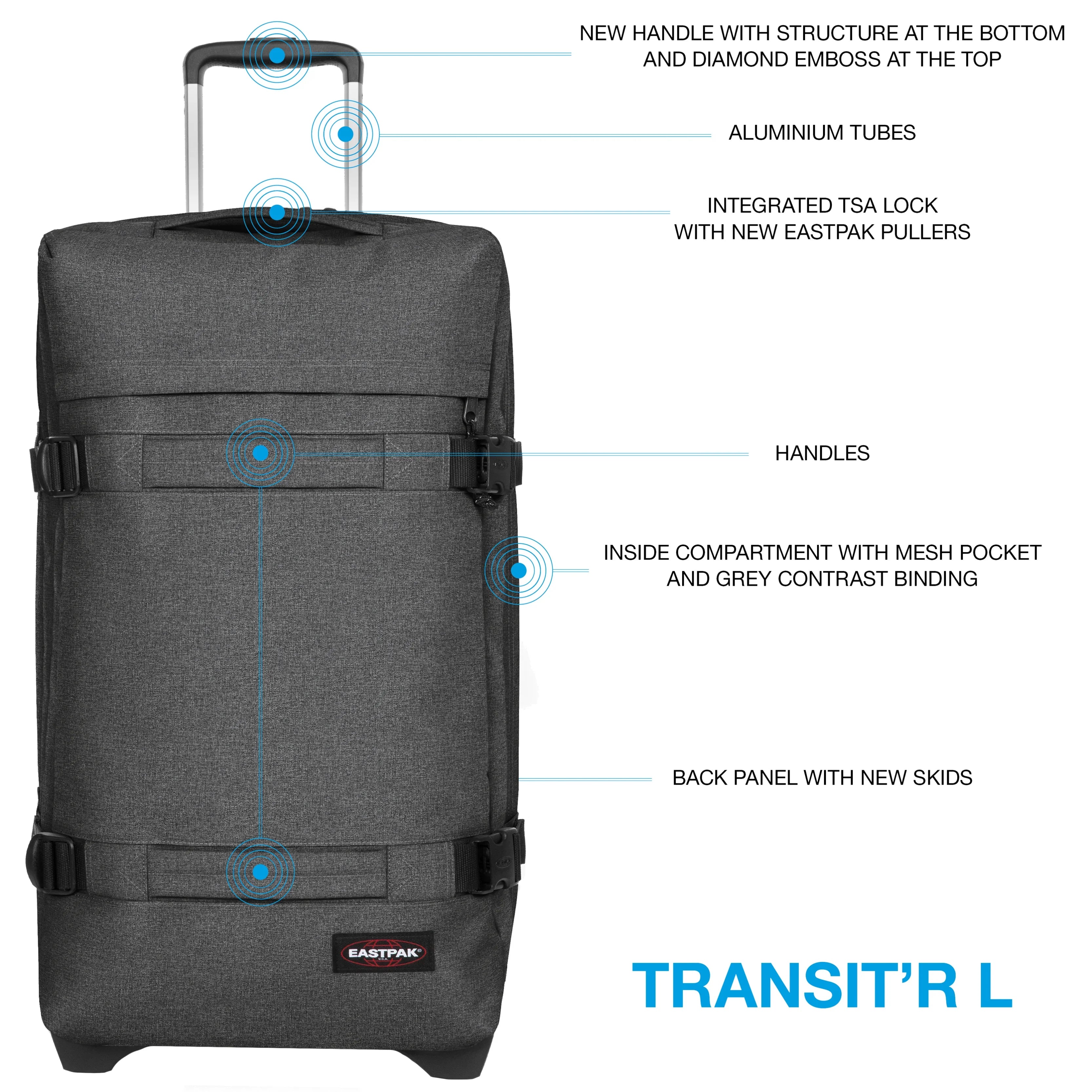 Eastpak Authentic Travel Transit'r L Rollreisetasche 79 cm - Black