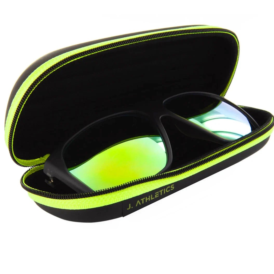 J Athletics Hard-Case Brillenetui S - Black-Lime