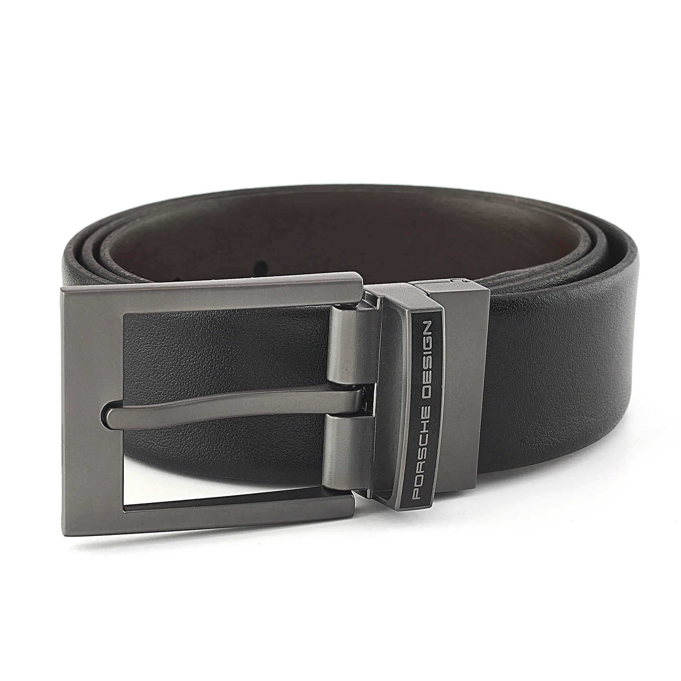 Porsche Design Business Belt Traveller Buckle Wendegürtel 35 - Black-Brown/90 cm