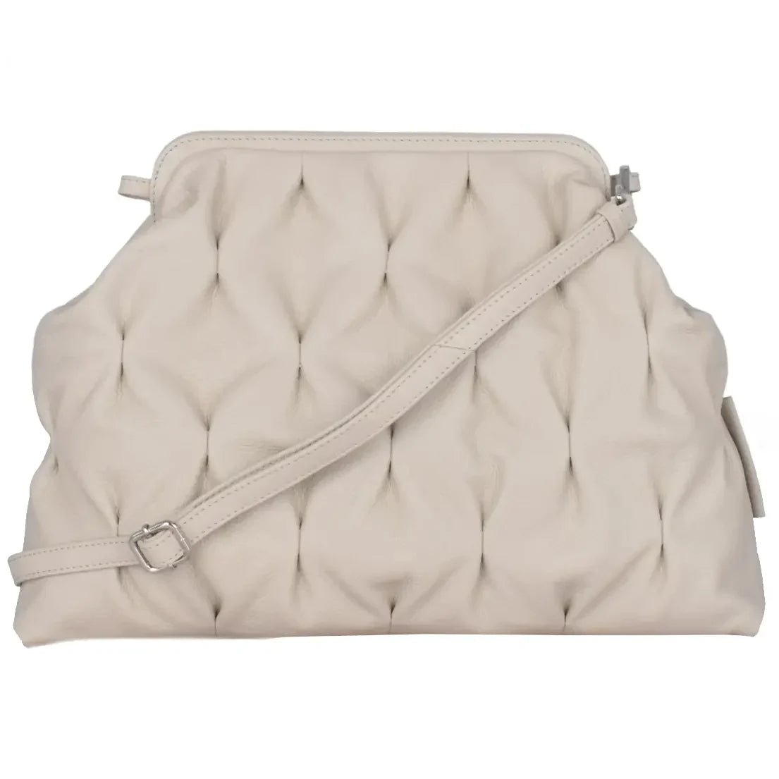 Lara Lauren Turin Crincle Big Clutch 37 cm creme