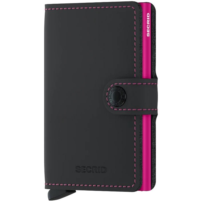 Secrid Wallets Miniwallet Matte 10 cm - Black - Fuchsia