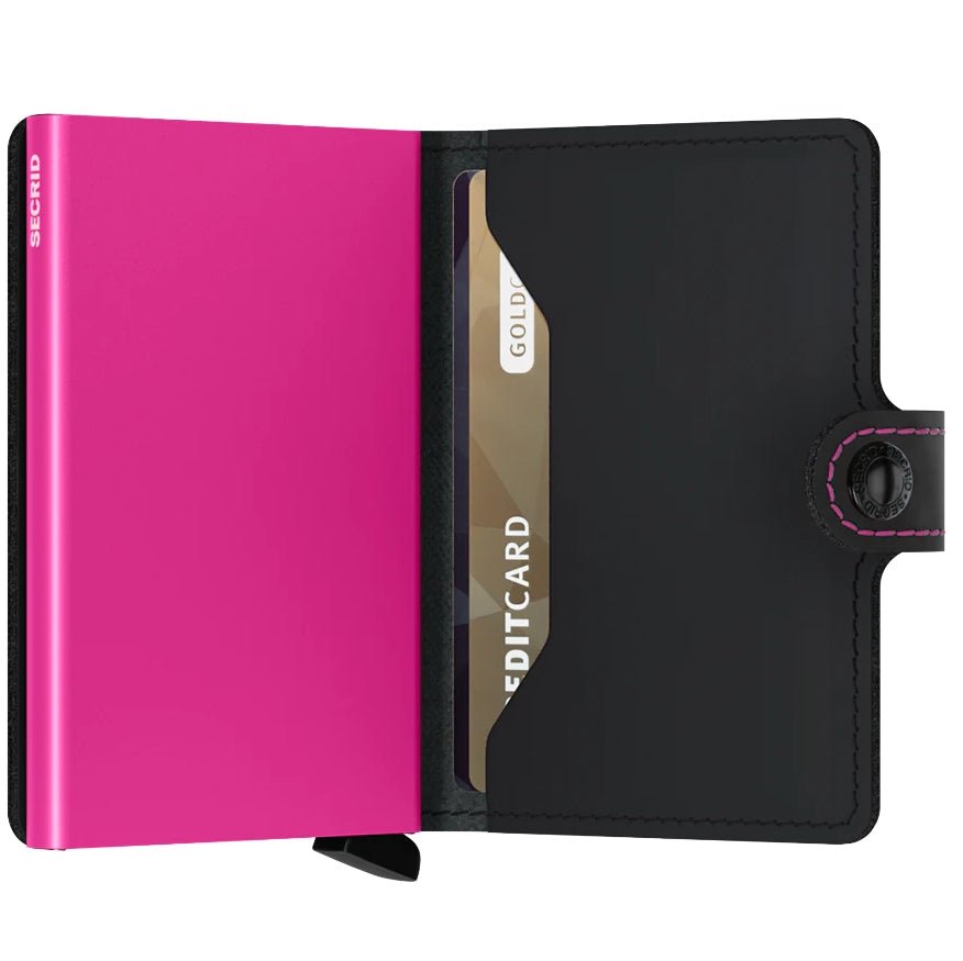 Secrid Wallets Miniwallet Matte 10 cm - Black - Fuchsia