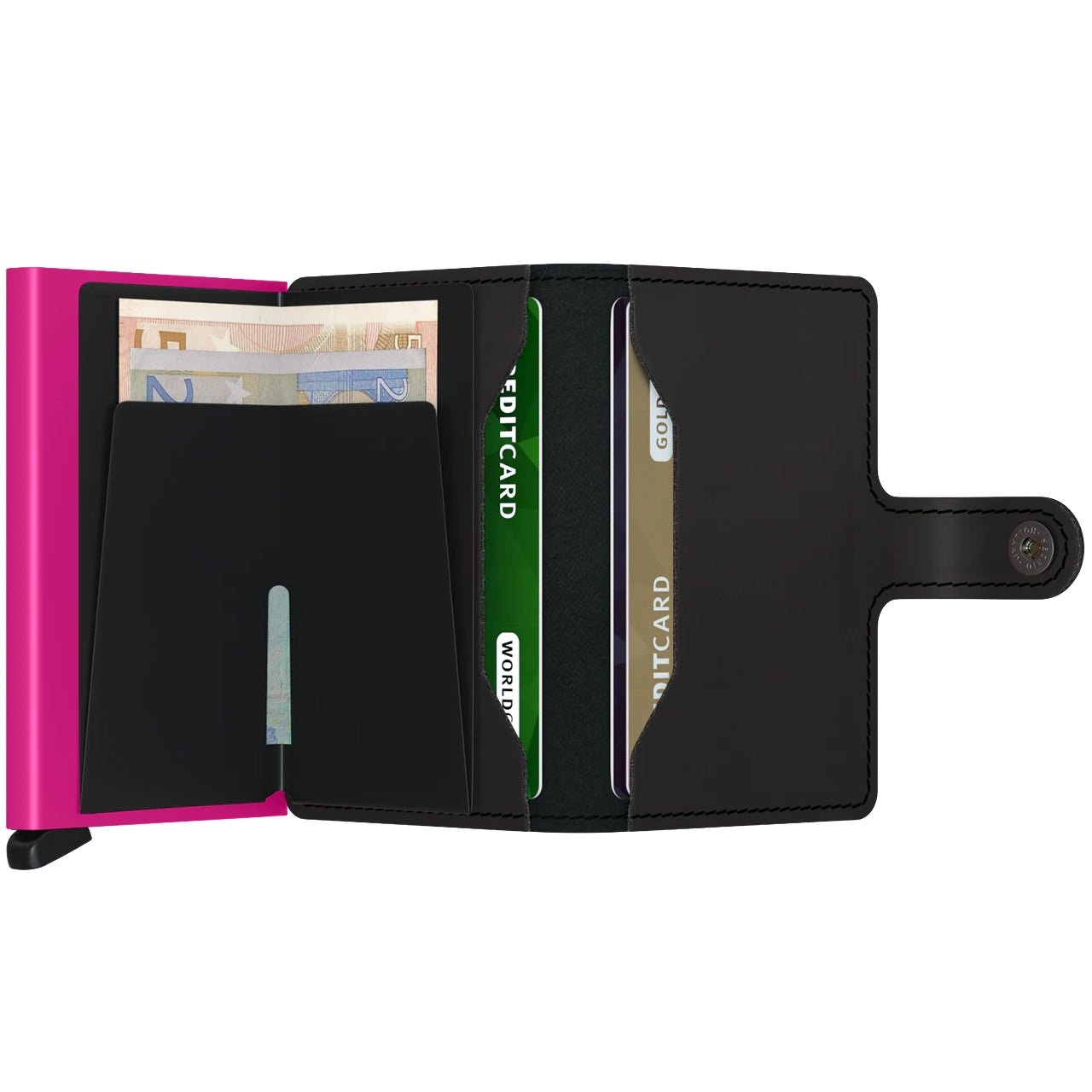 Secrid Wallets Miniwallet Matte 10 cm - Black - Fuchsia