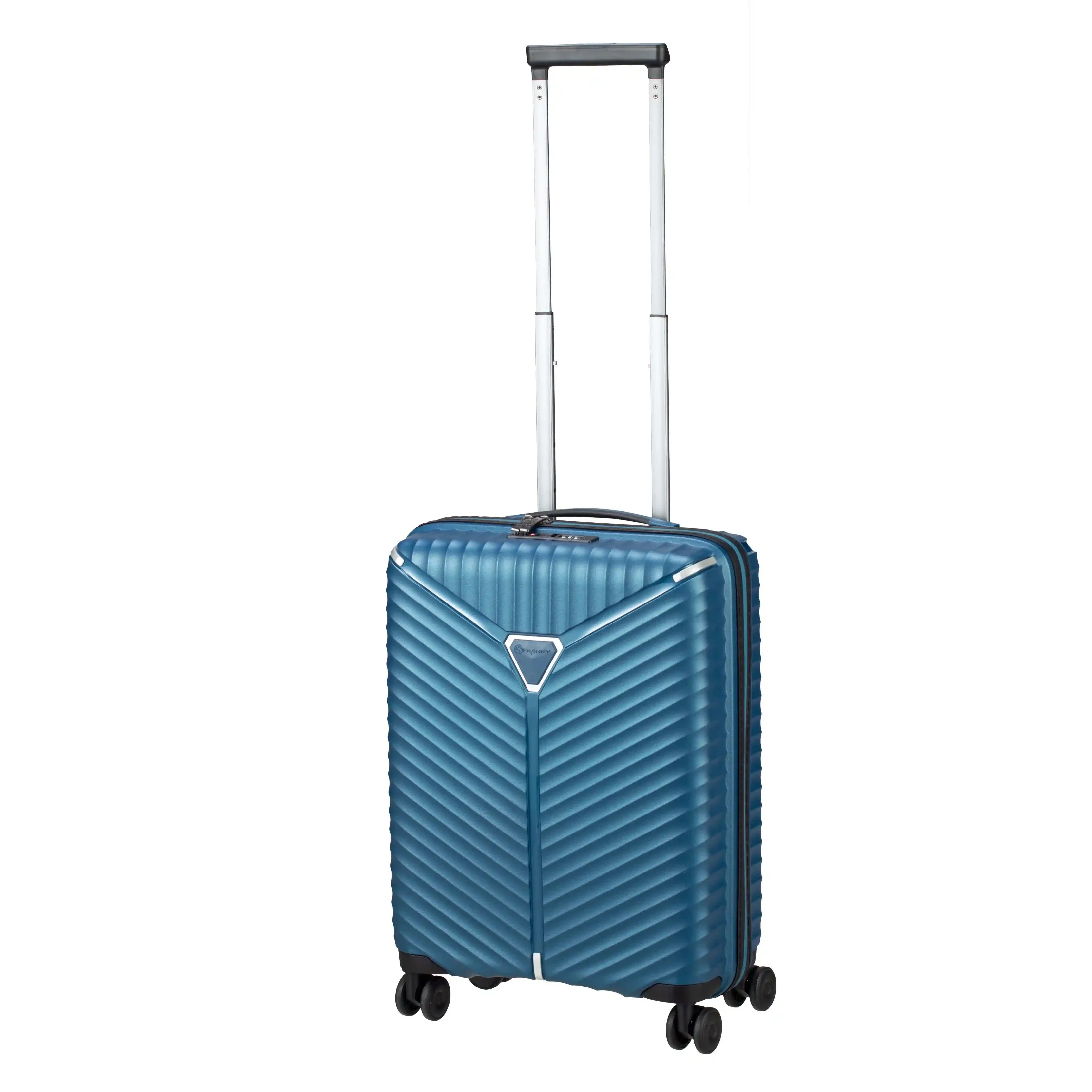 koffer-direkt.de Flight Lite II 4-Rollen Kabinentrolley 55 cm - Blue Metallic