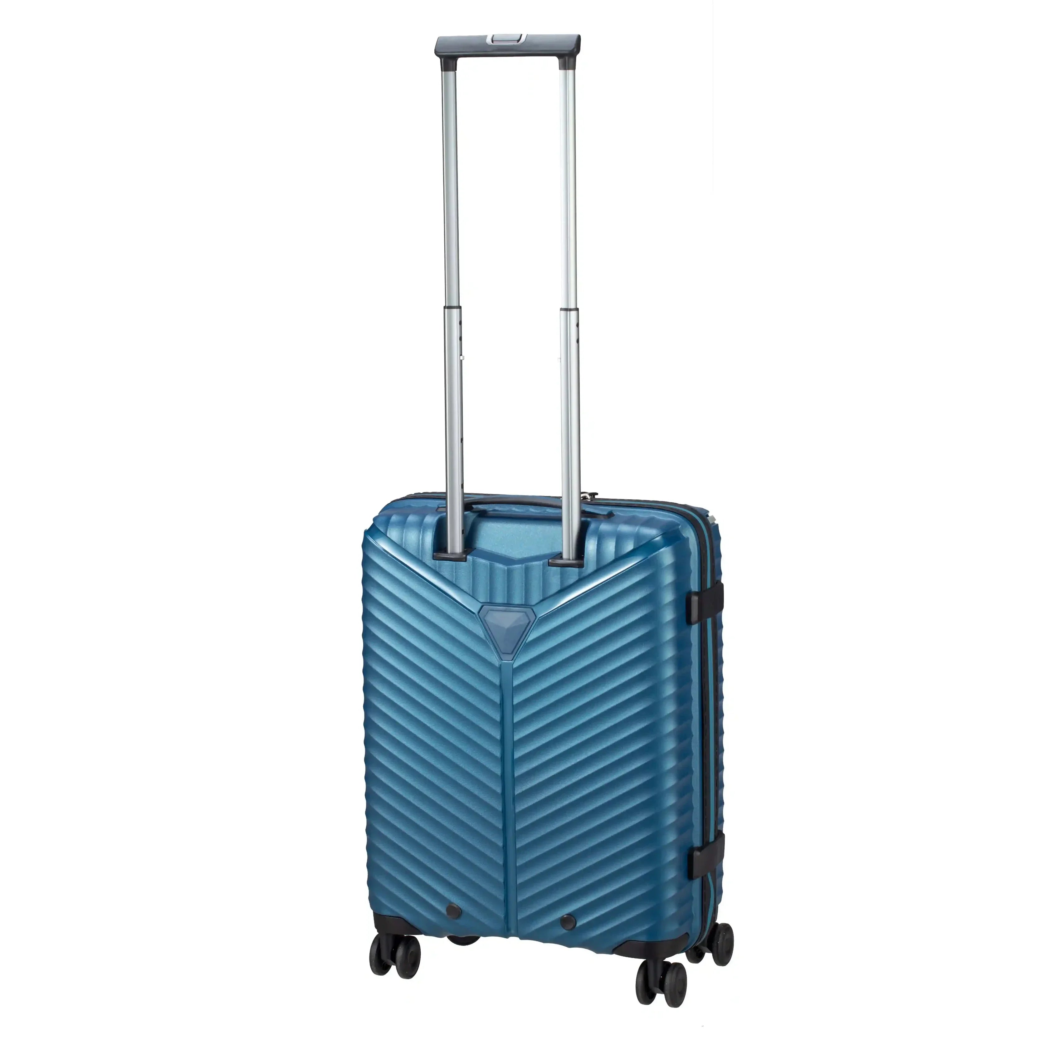 koffer-direkt.de Flight Lite II 4-Rollen Kabinentrolley 55 cm - Blue Metallic