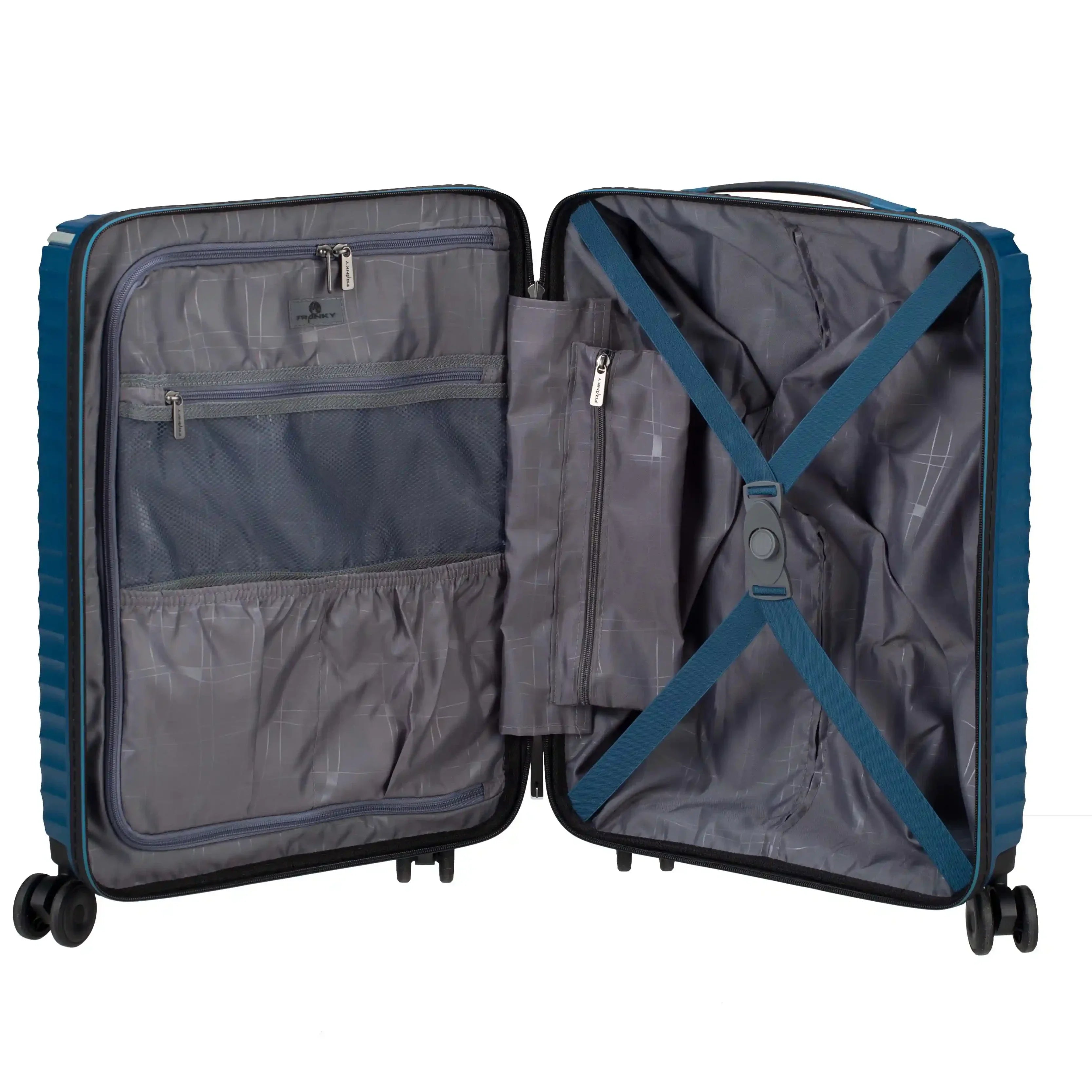 koffer-direkt.de Flight Lite II 4-Rollen Kabinentrolley 55 cm - Blue Metallic