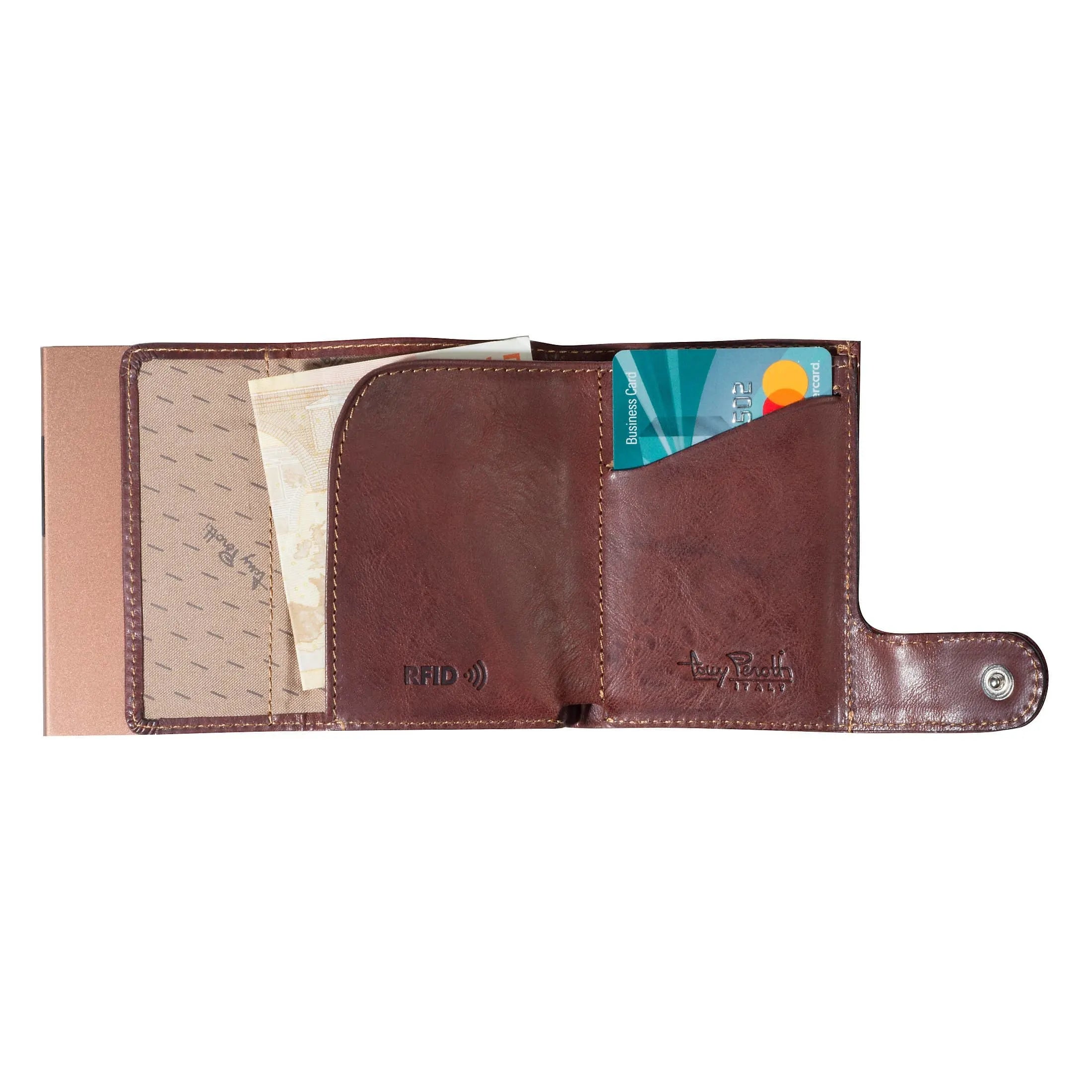 Tony Perotti Furbo credit card holder with coin pocket RFID 9 cm - fuchsia