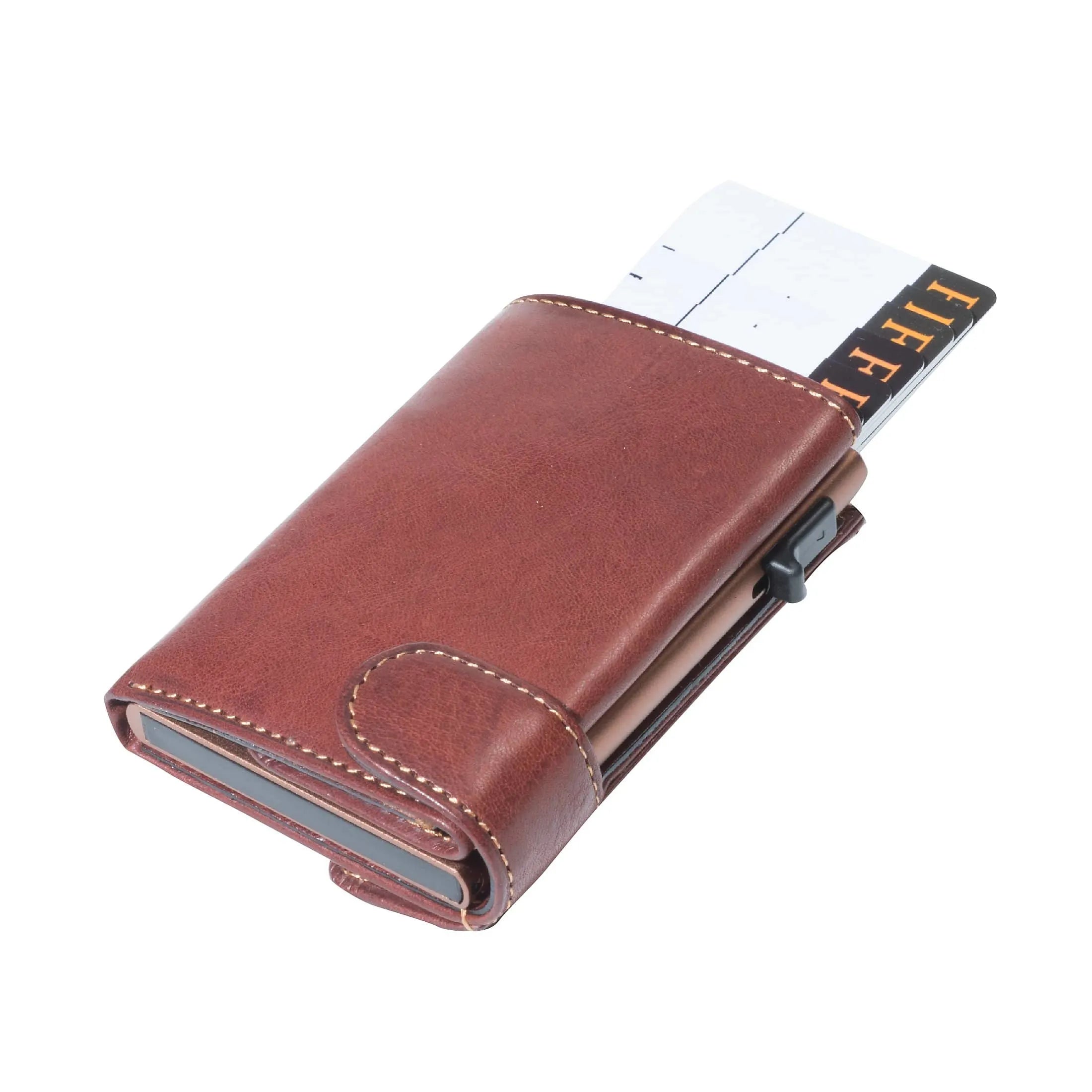Tony Perotti Furbo credit card holder with coin compartment RFID 9 cm - black