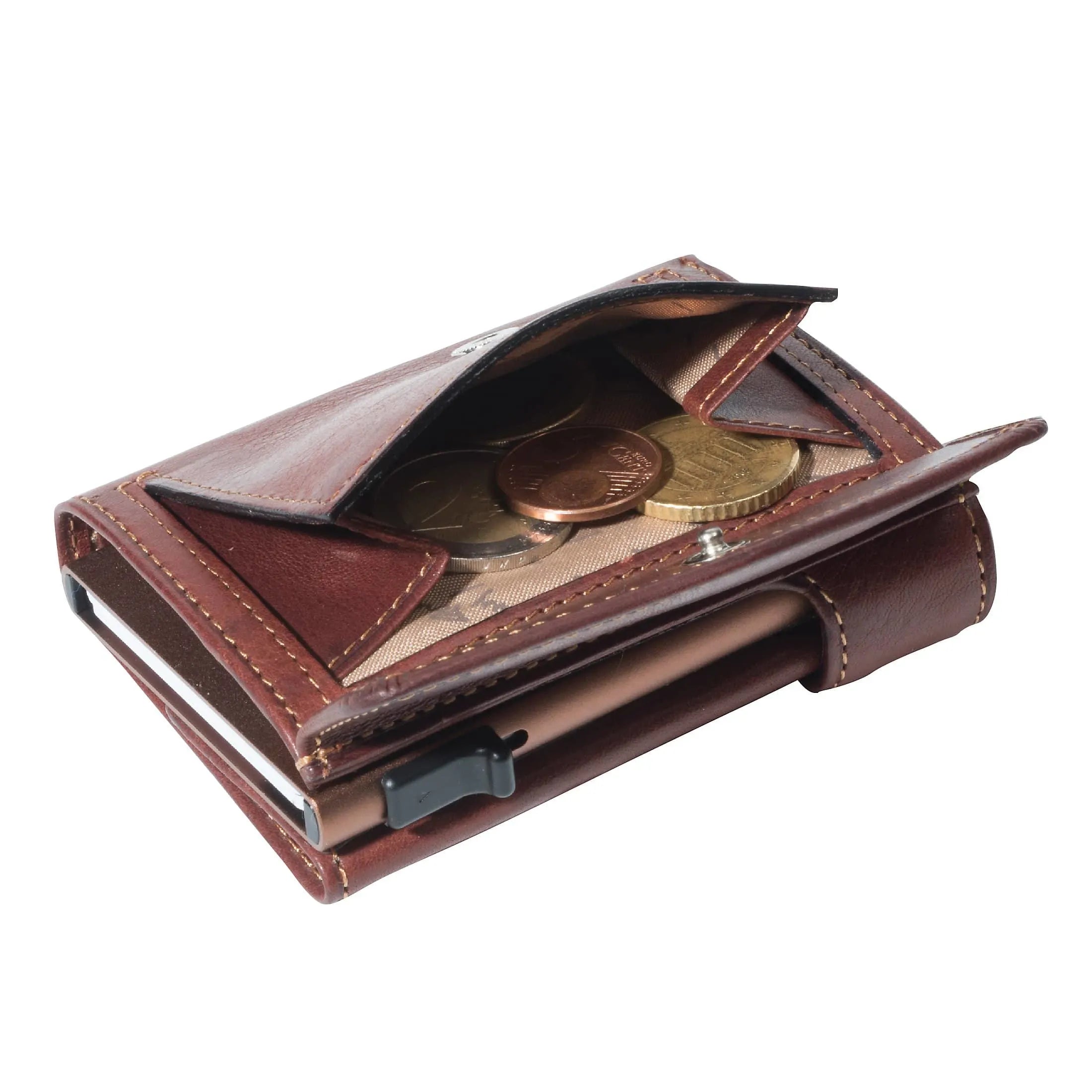 Tony Perotti Furbo credit card holder with coin pocket RFID 9 cm - fuchsia