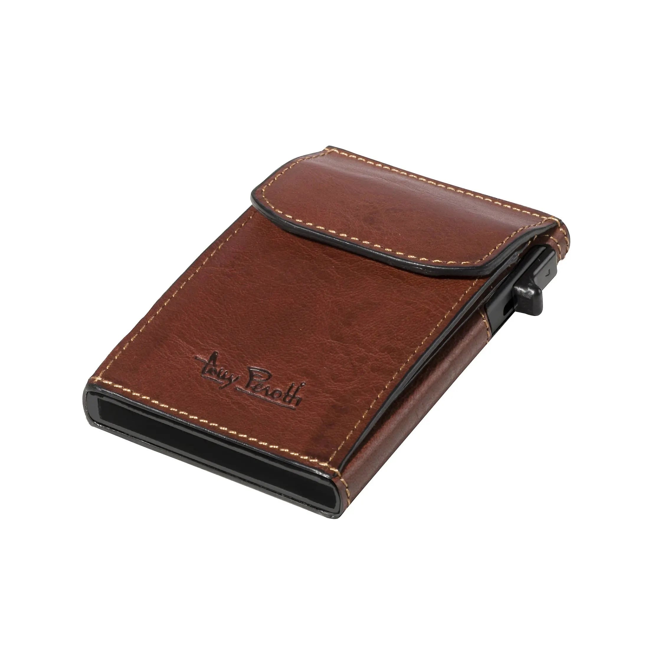 Tony Perotti Furbo credit card holder with RFID protection 9 cm - dark brown