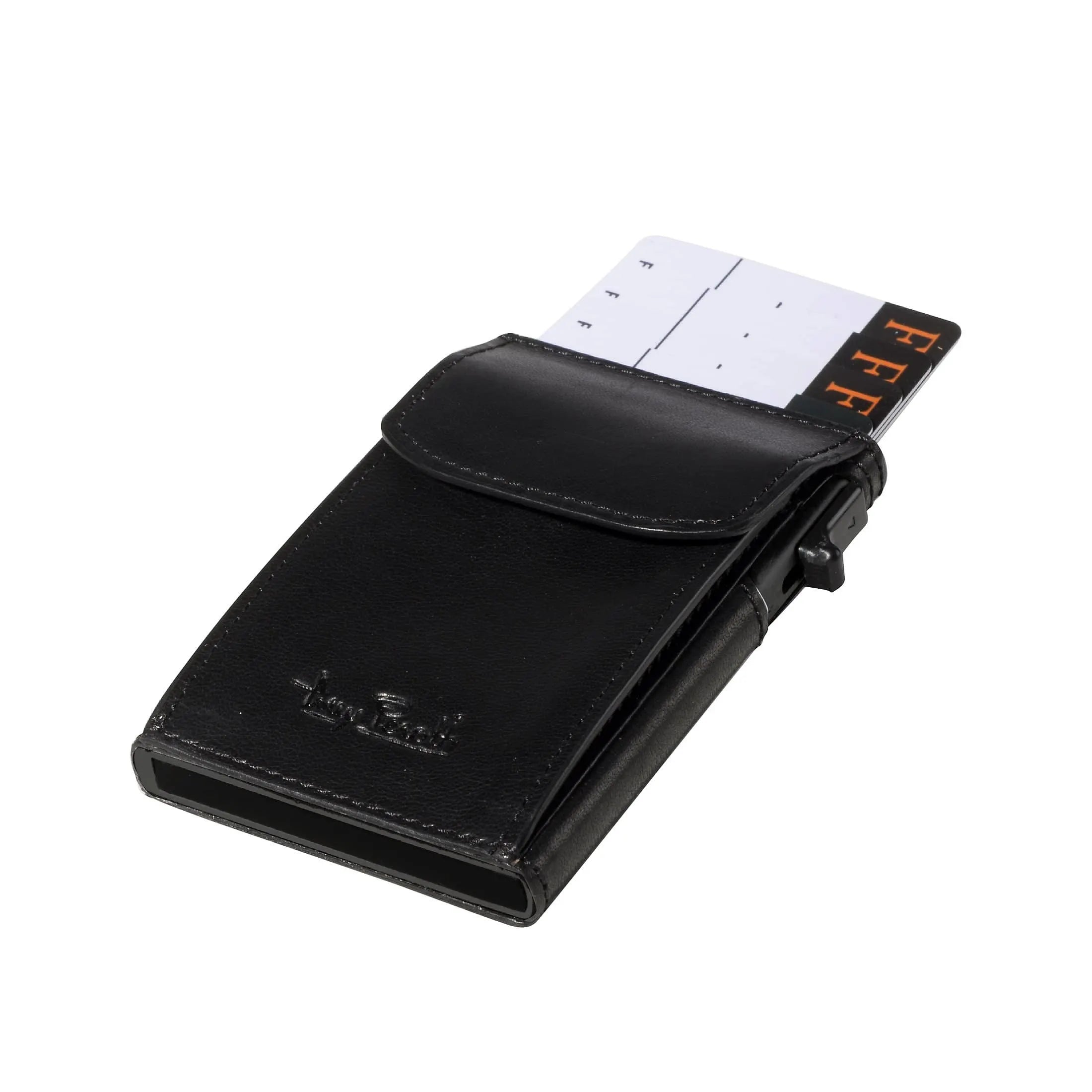 Tony Perotti Furbo credit card holder with RFID protection 9 cm - black