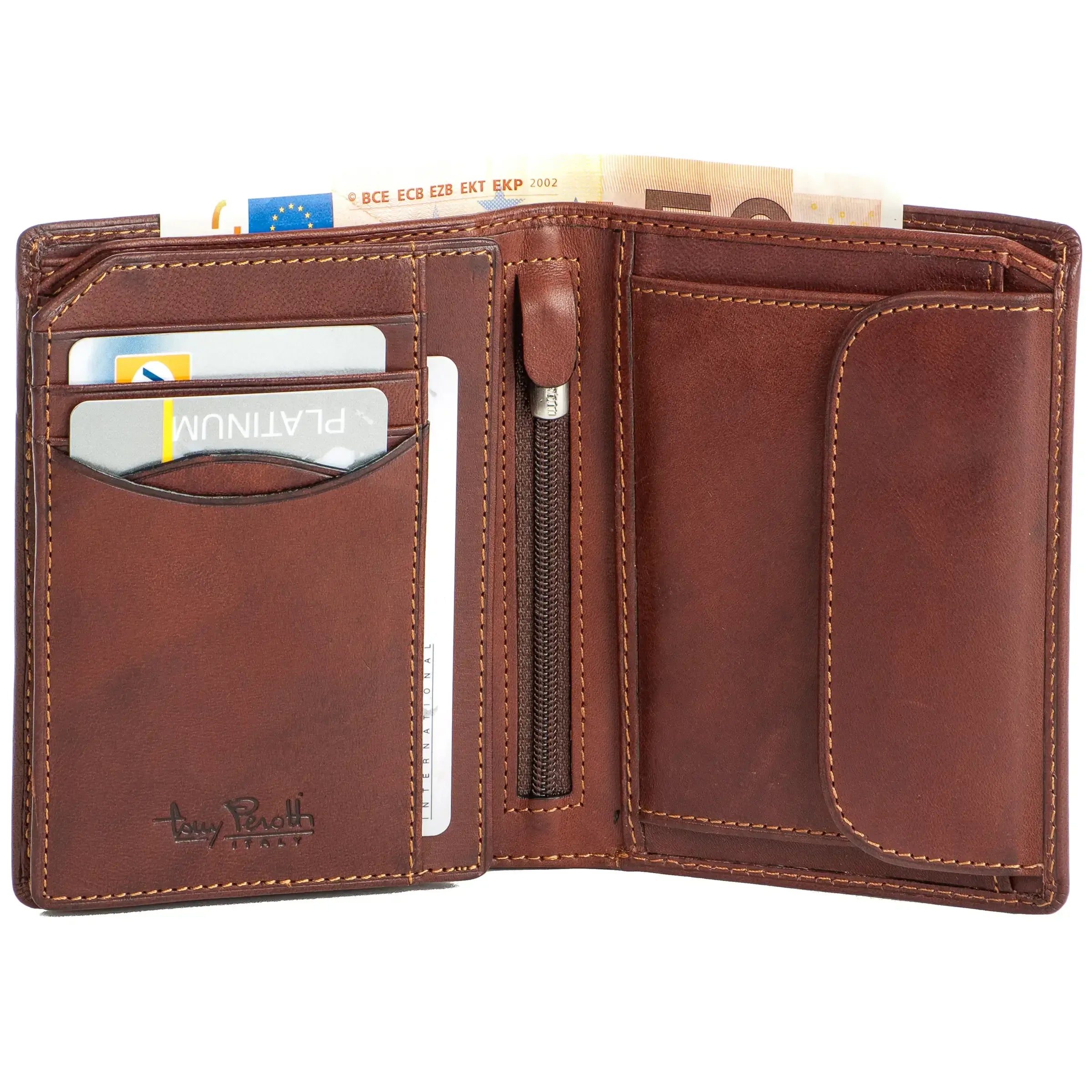 Tony Perotti Furbo vertical wallet 12 cm - Dark Brown