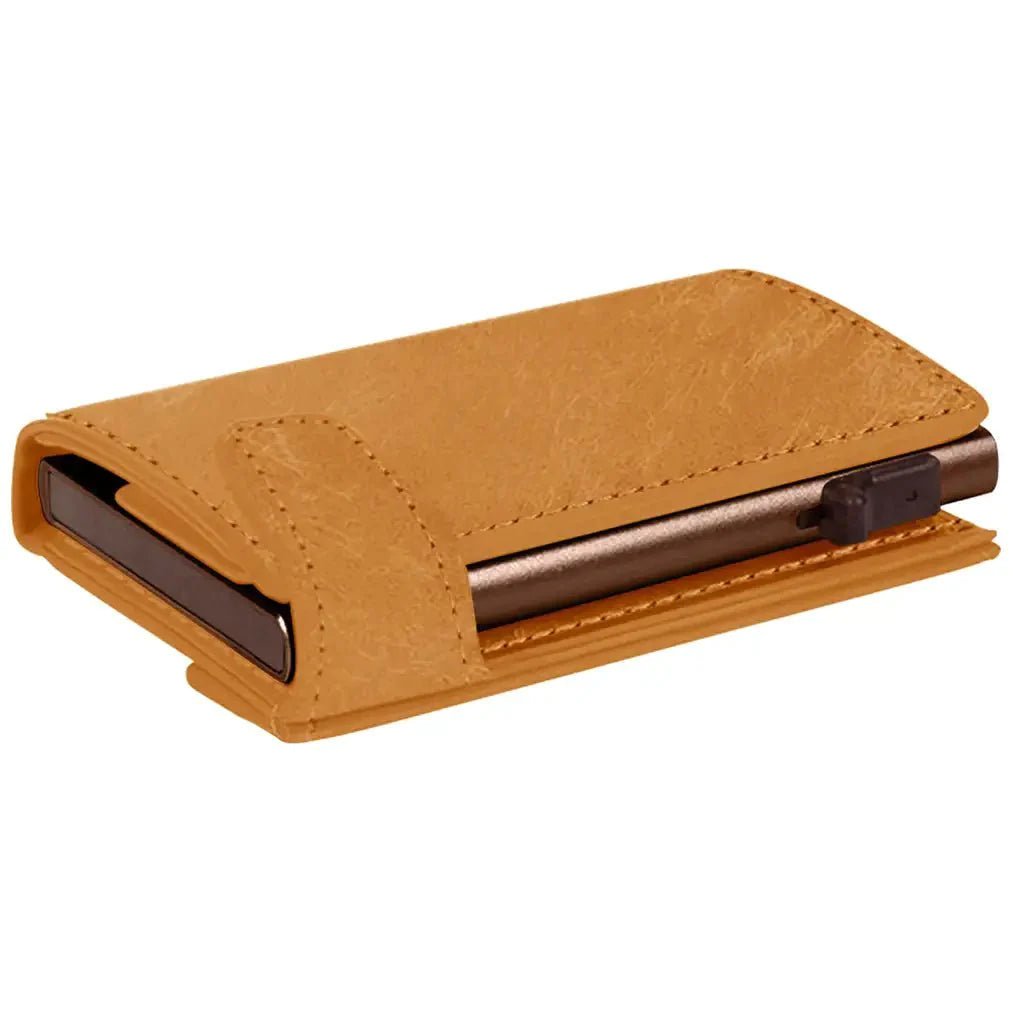 Tony Perotti Furbo Maya credit card holder with coin compartment 10 cm - Yellow