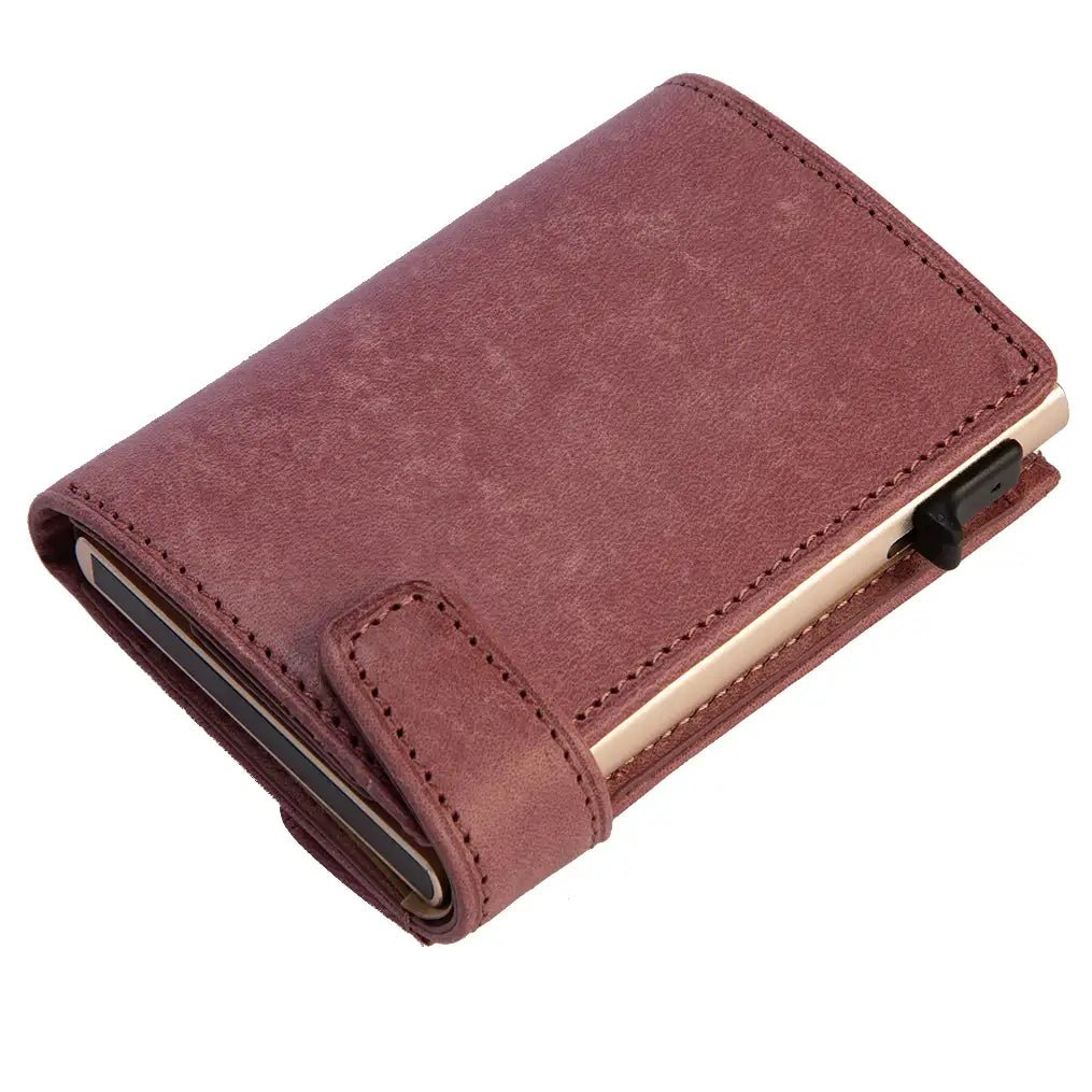 Tony Perotti Furbo Maya credit card holder with coin compartment 10 cm - Pink