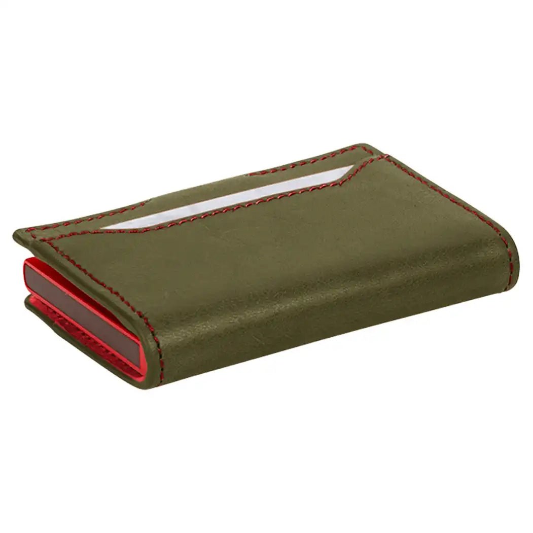 Tony Perotti Furbo Pull-Up Leather Credit Card Holder 10 cm - Red