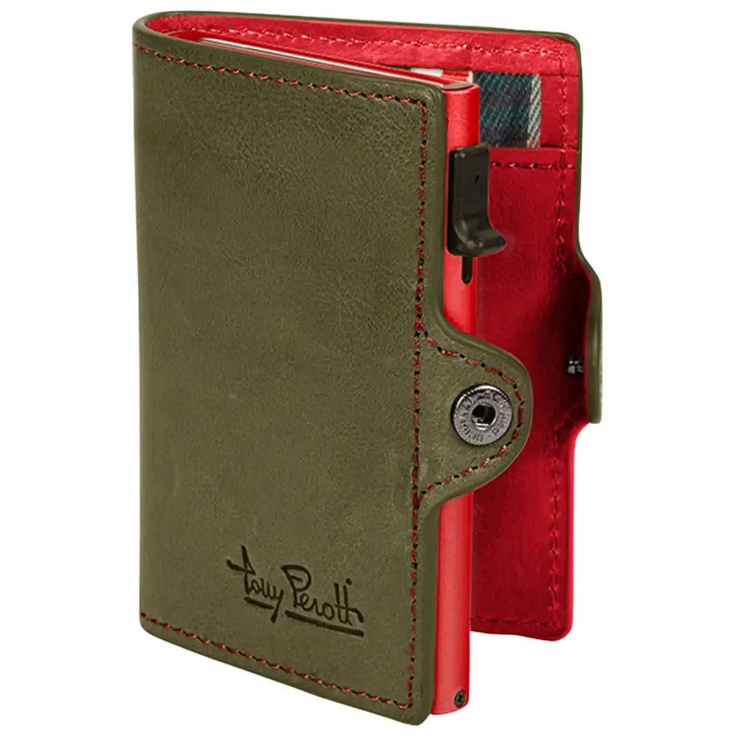Tony Perotti Furbo Pull-Up Leather Credit Card Holder 10 cm - Red