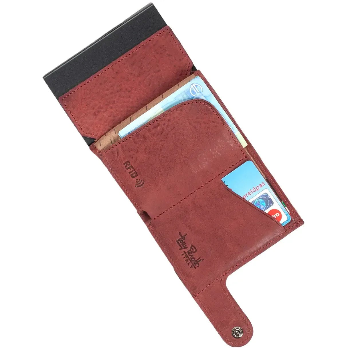Tony Perotti Furbo Vintage RFID Credit Card Holder 10 cm - Dark Brown