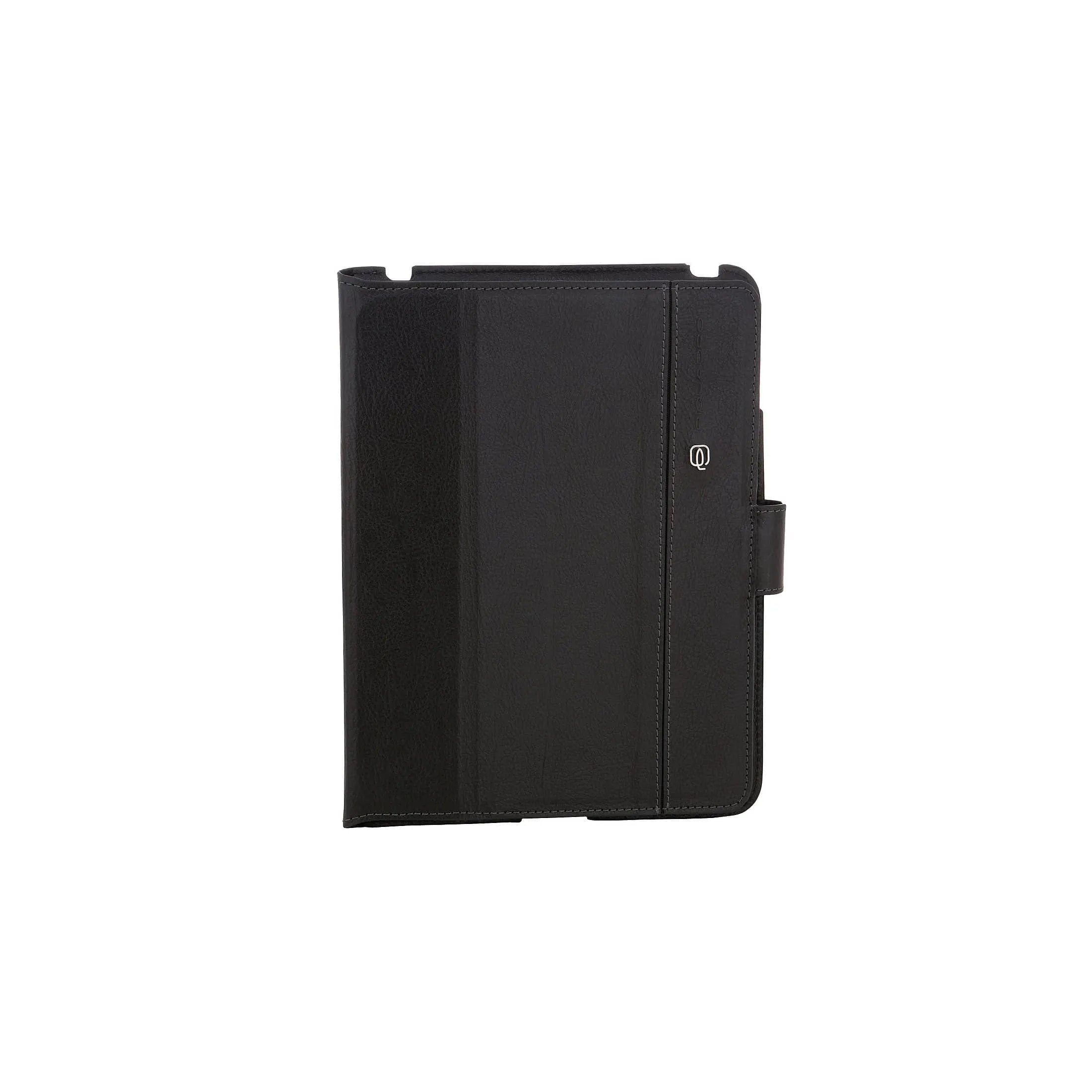 Piquadro Vibe iPad2 leather case with stand function 25 cm - black