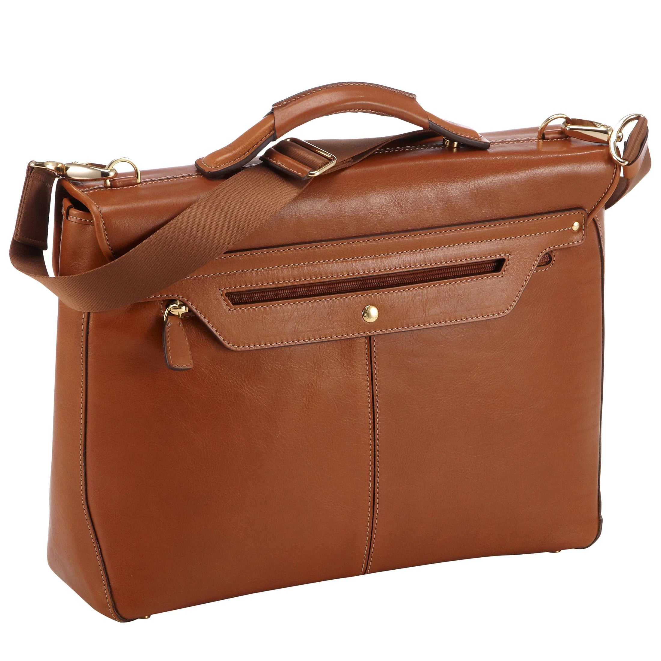 Brics Life Pelle Aktenmappe mit Laptopfach 40 cm - cognac